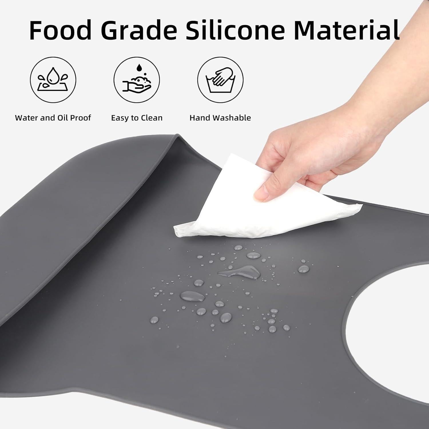 Babero de Silicona Ajustable para Adultos - Unisex - Gris