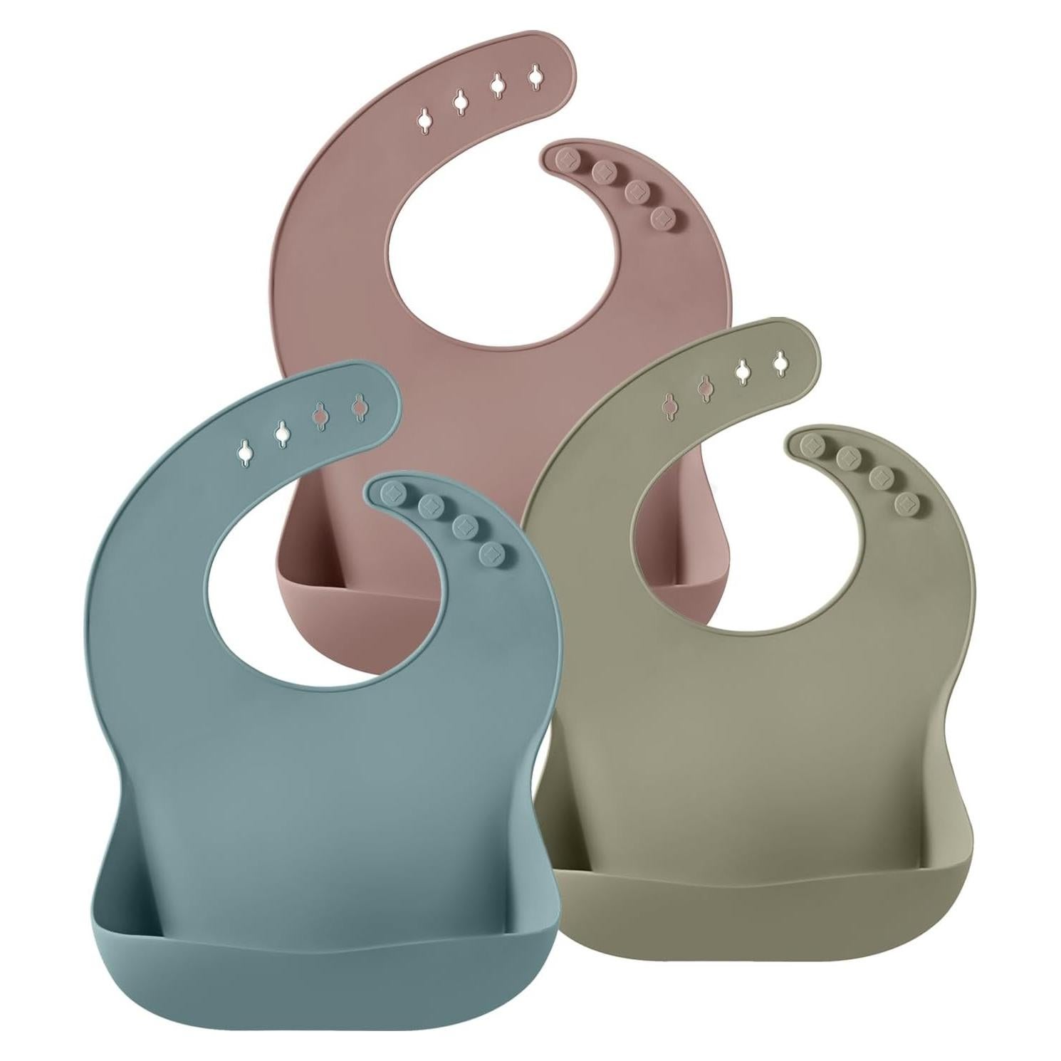 Baberos de Silicona PandaEar para Bebés - 3 Piezas Impermeables