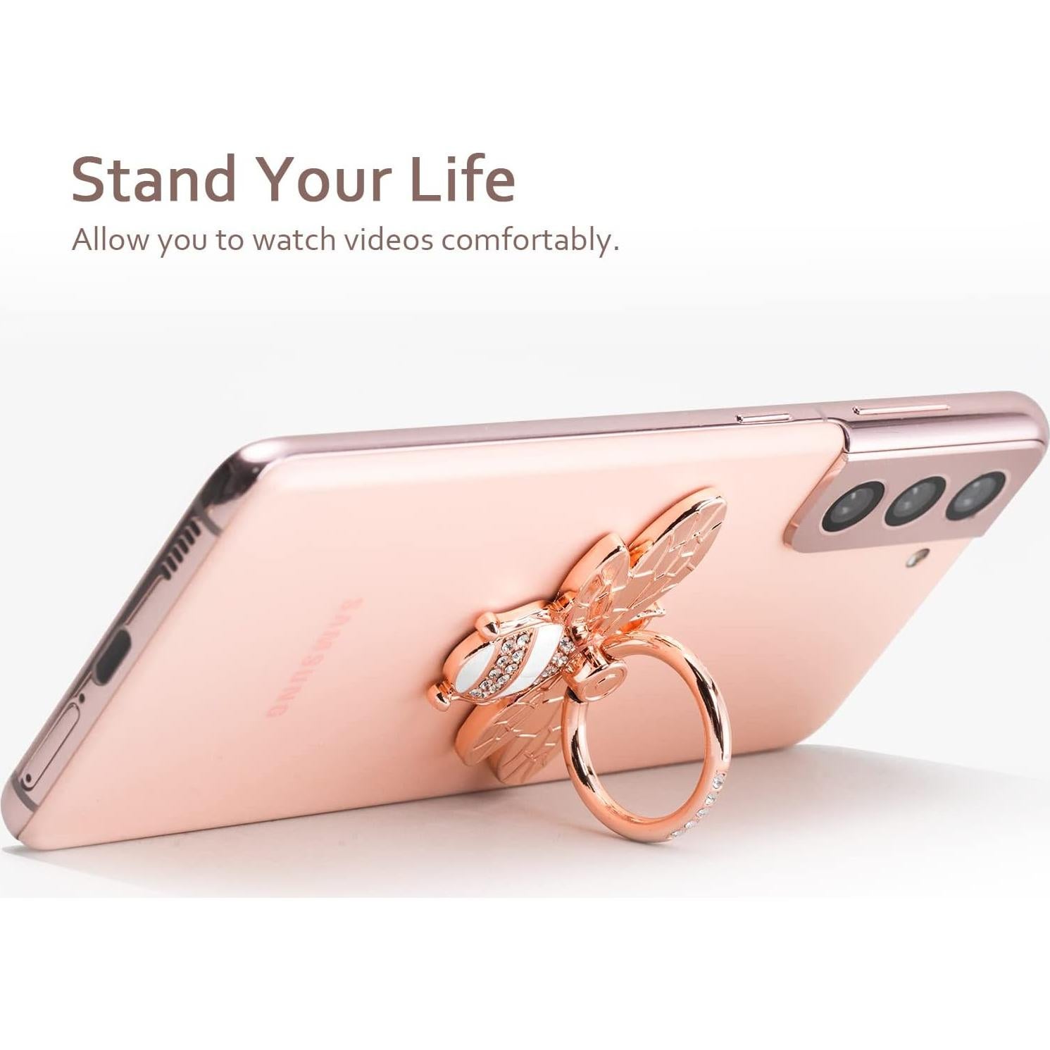 Soporte de Anillo para Teléfono Allengel Oro Rosa 360°