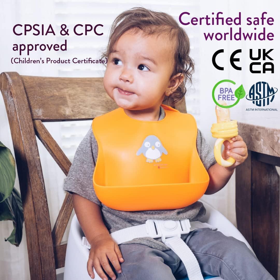 Baberos de Silicona NatureBond con Bolsa Impermeable - 2 Pcs