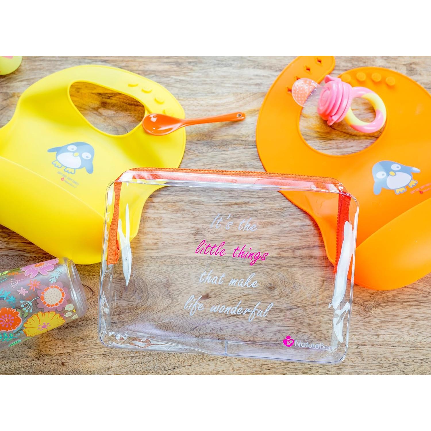 Baberos de Silicona NatureBond con Bolsa Impermeable - 2 Pcs