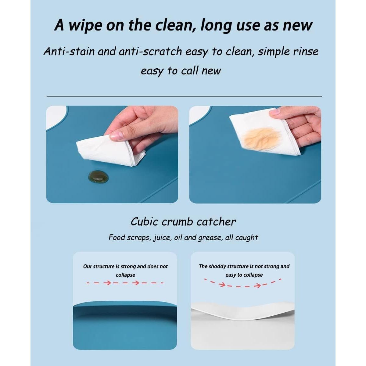 Baberos de Silicona para Adultos VIDIA - 2 Piezas Ajustables