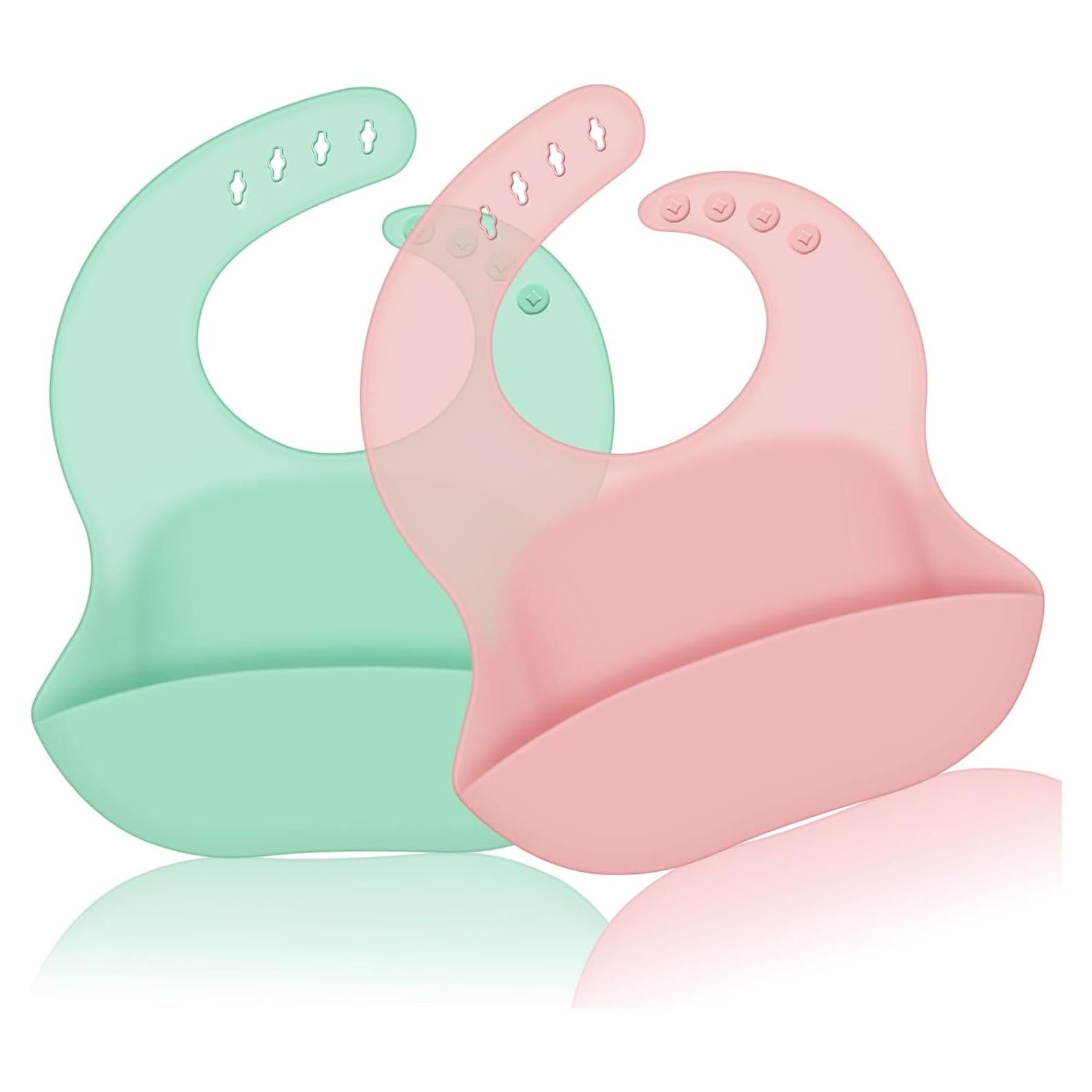 Baberos de Silicona Impermeables para Bebés - Paquete de 2