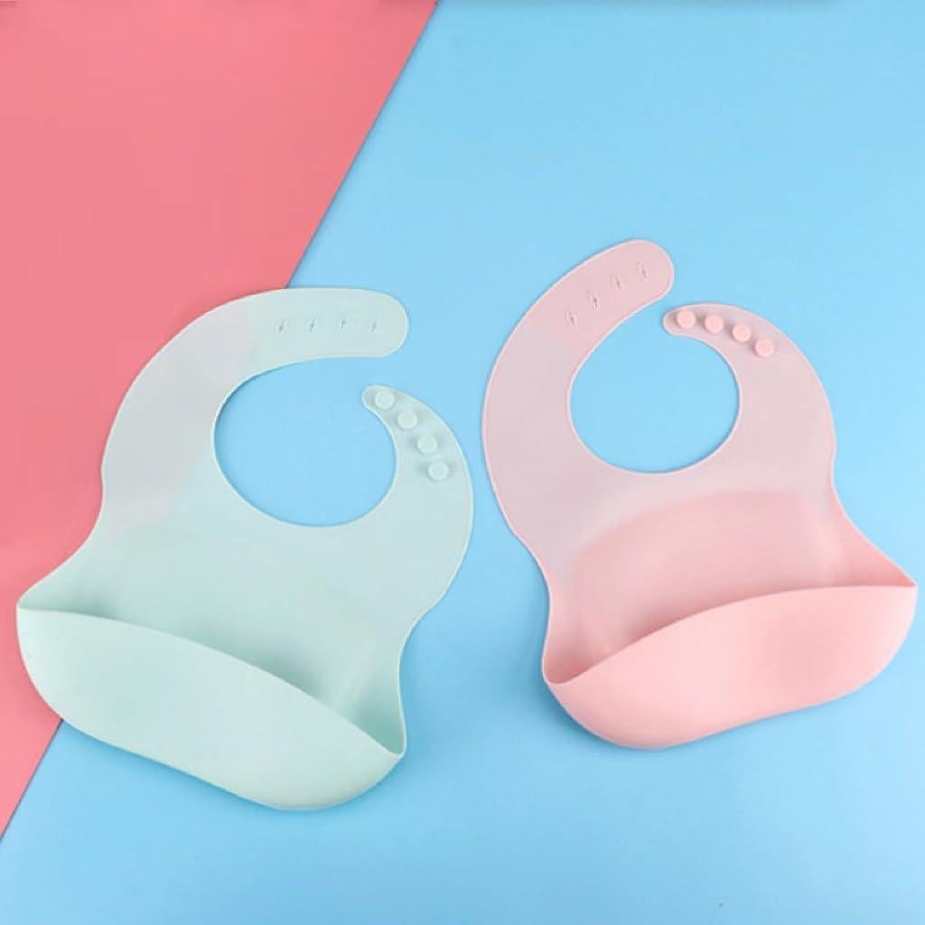 Baberos de Silicona Impermeables para Bebés - Paquete de 2