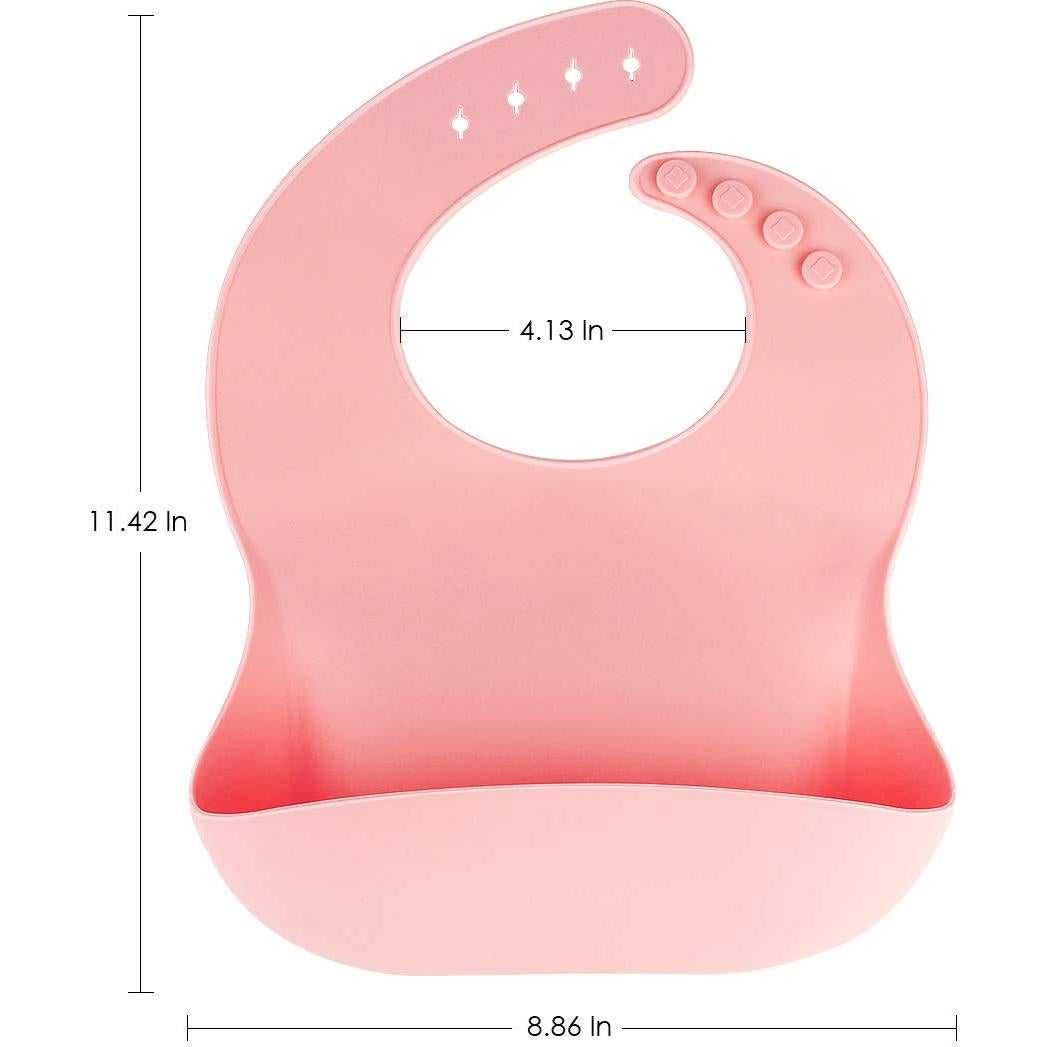 Paquete de 3 Baberos de Silicona Impermeables para Bebés