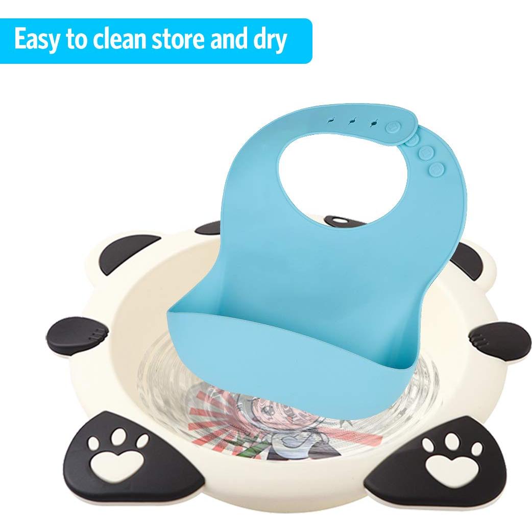 Paquete de 3 Baberos de Silicona Impermeables para Bebés