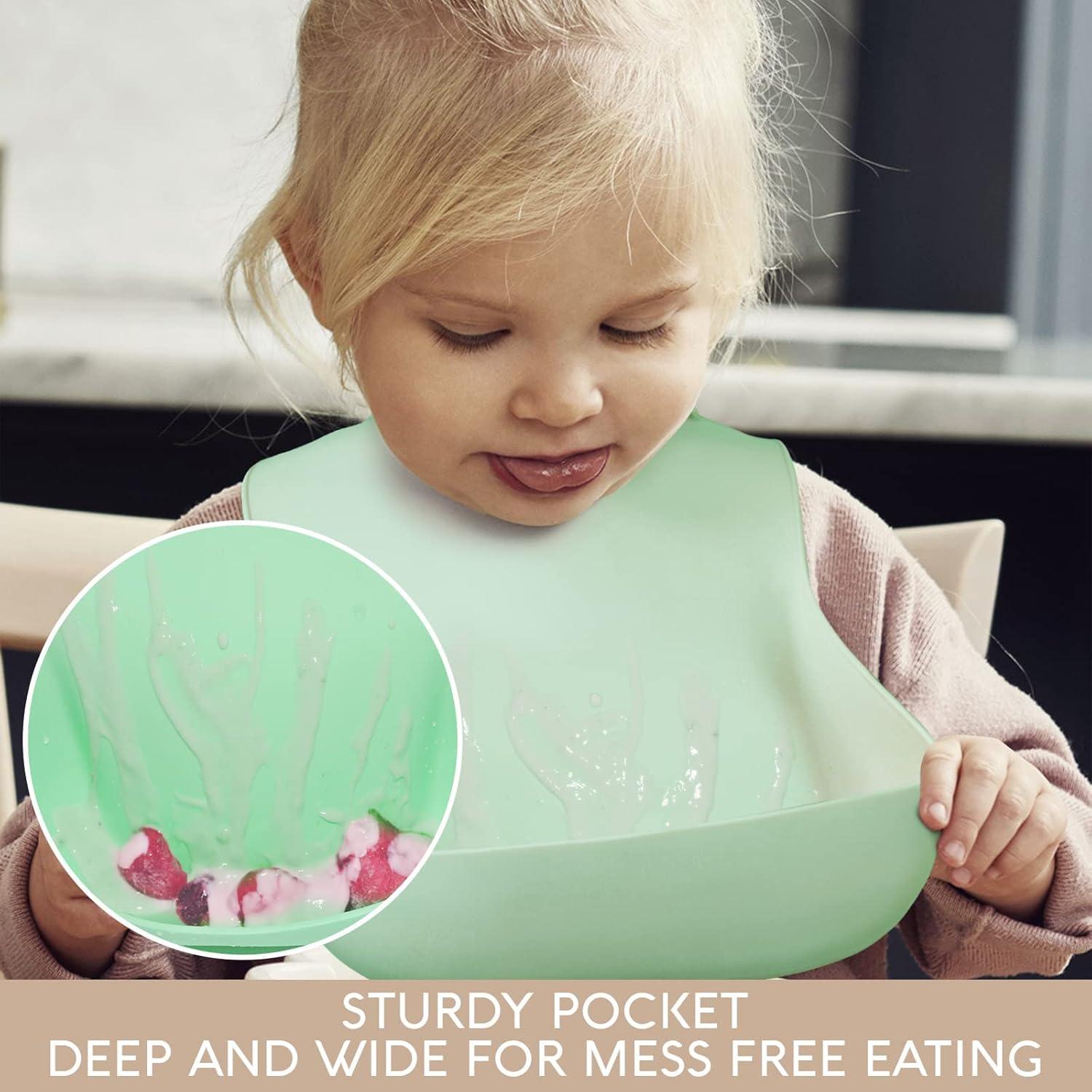 Babero de Silicona Sperric Ajustable Impermeable para Bebé