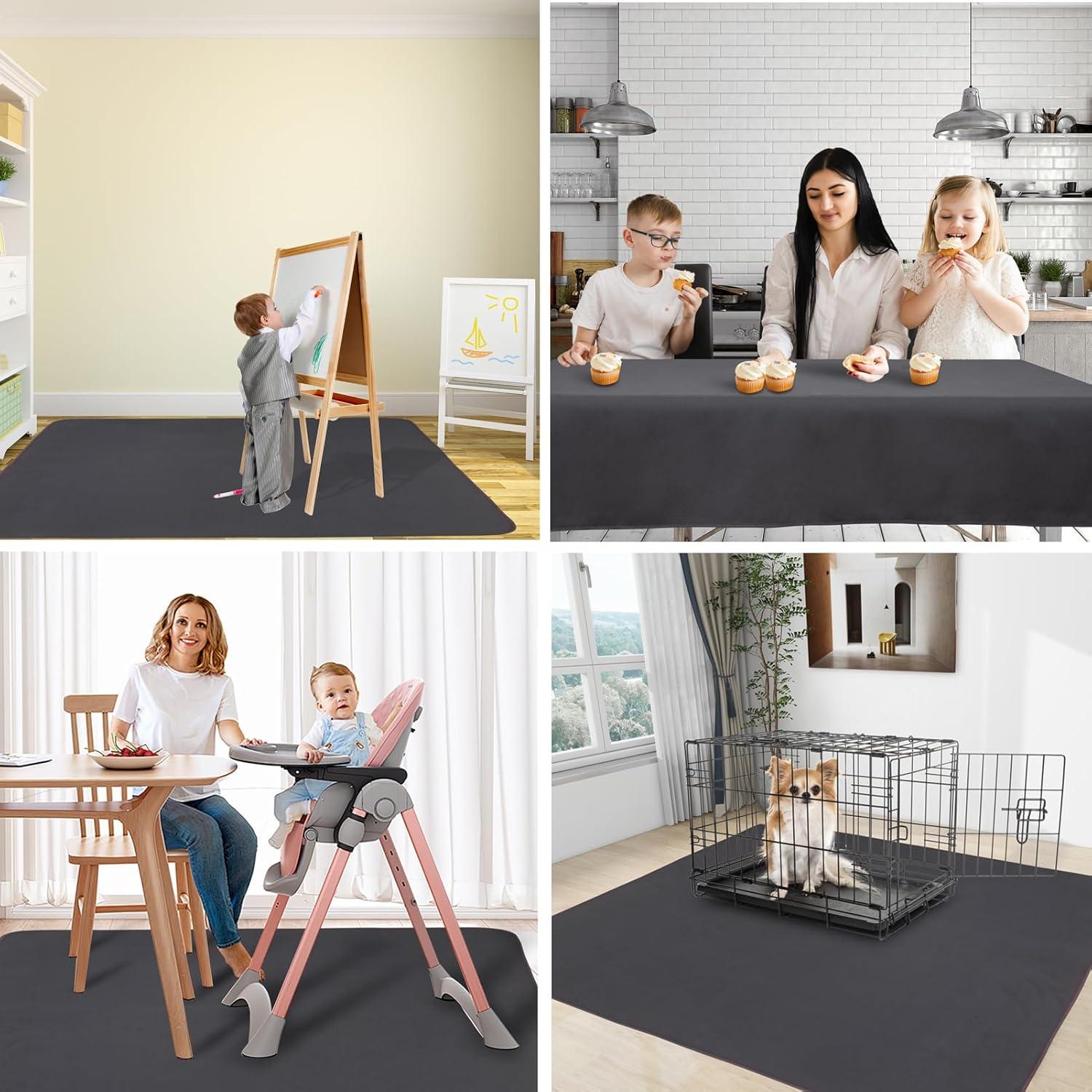 Tapete Antideslizante Lavable 130x130cm WOMUMON Gris