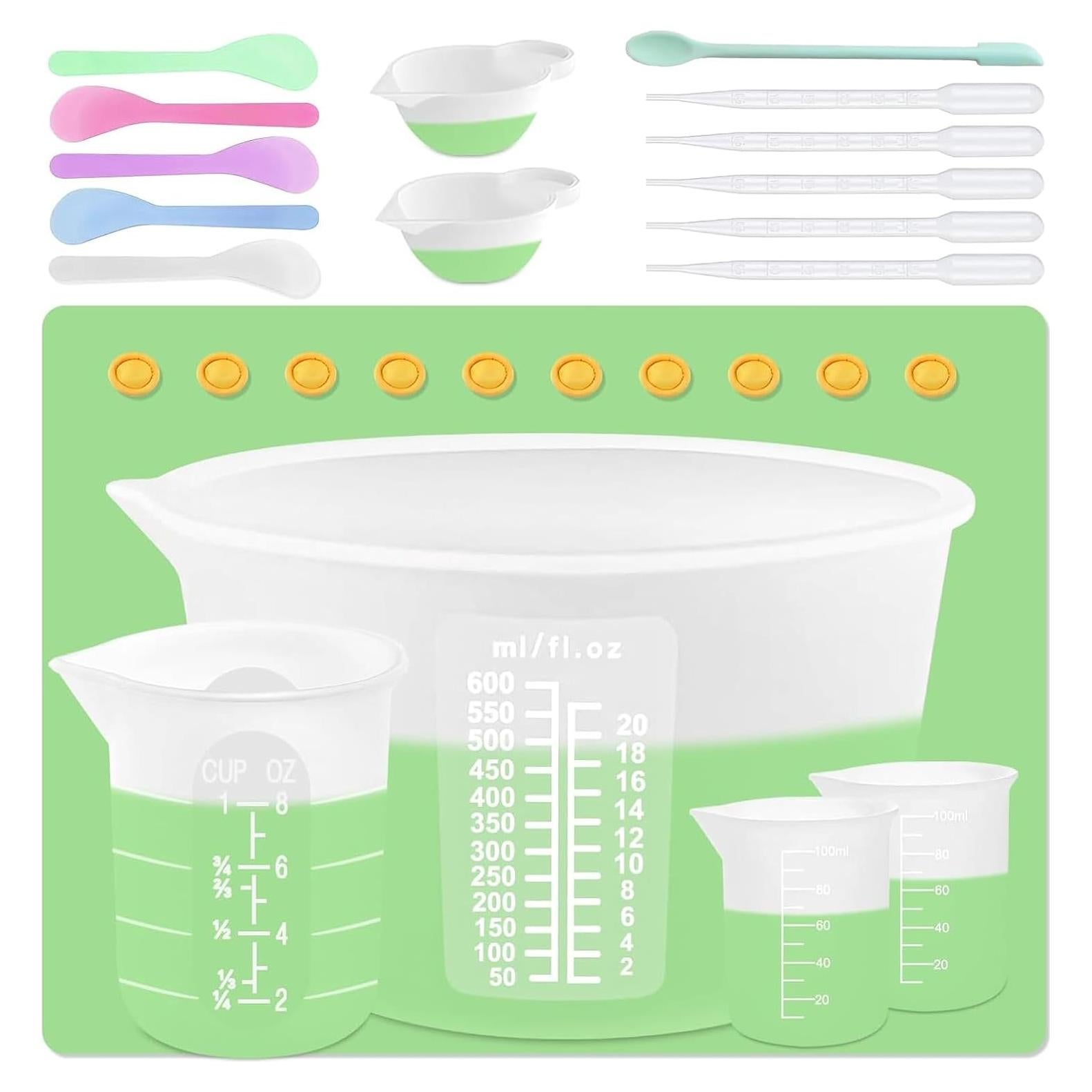 Kit de Tazas Medidoras de Silicona Sjubaopen 600ml 250ml 100ml