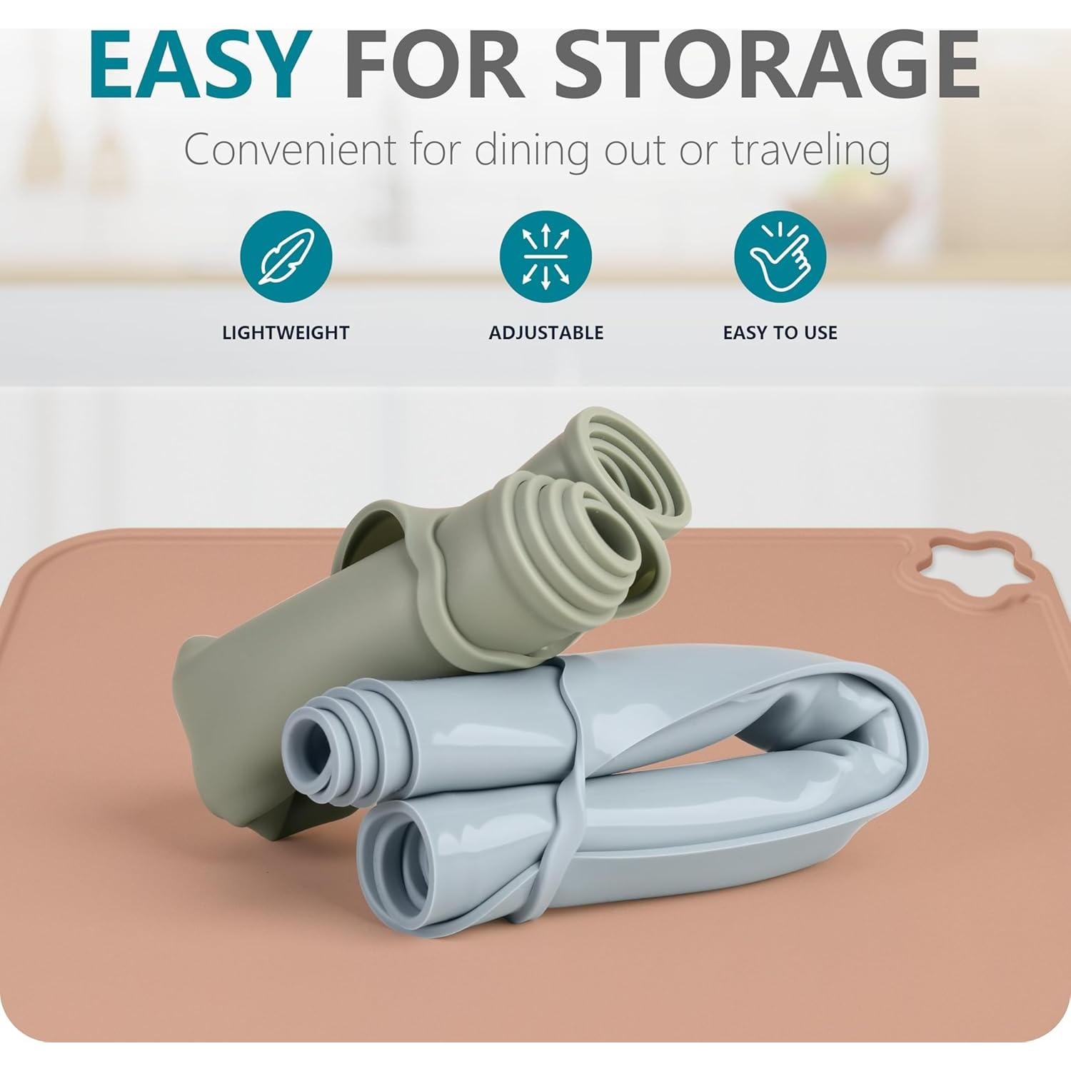 Mantel de Silicona Cutebe para Bebés Antideslizante 3 Piezas