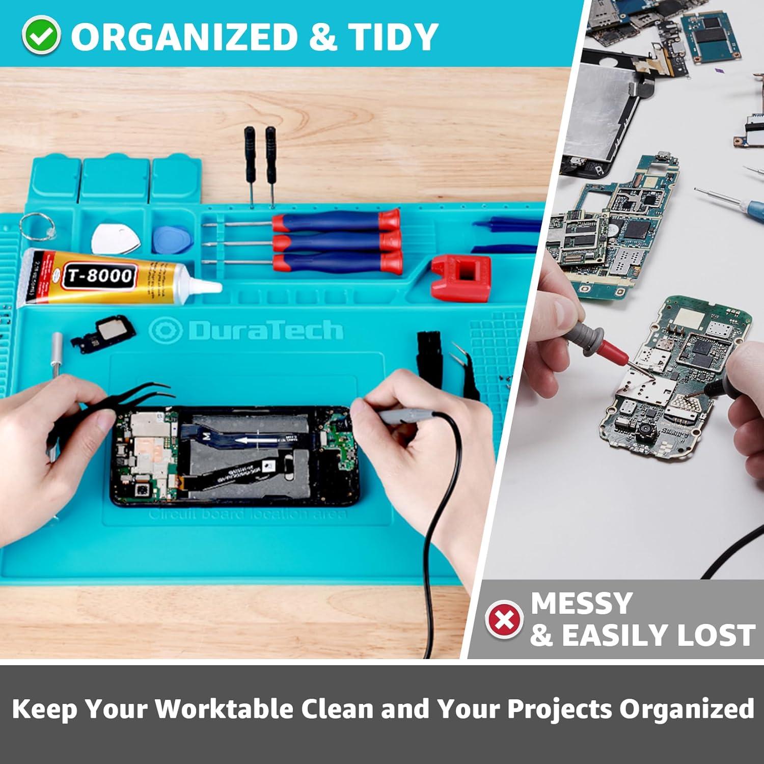 Alfombrilla de Soldadura de Silicona DURATECH 45x30cm Resistente al Calor