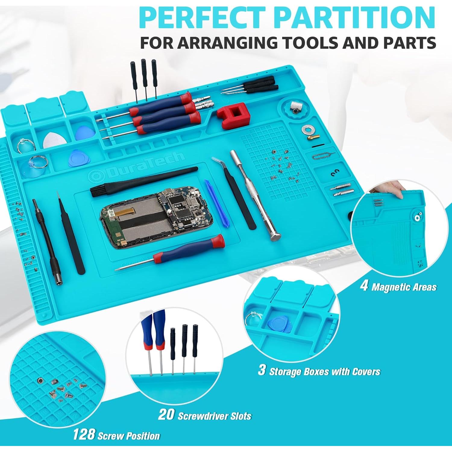 Alfombrilla de Soldadura de Silicona DURATECH 45x30cm Resistente al Calor