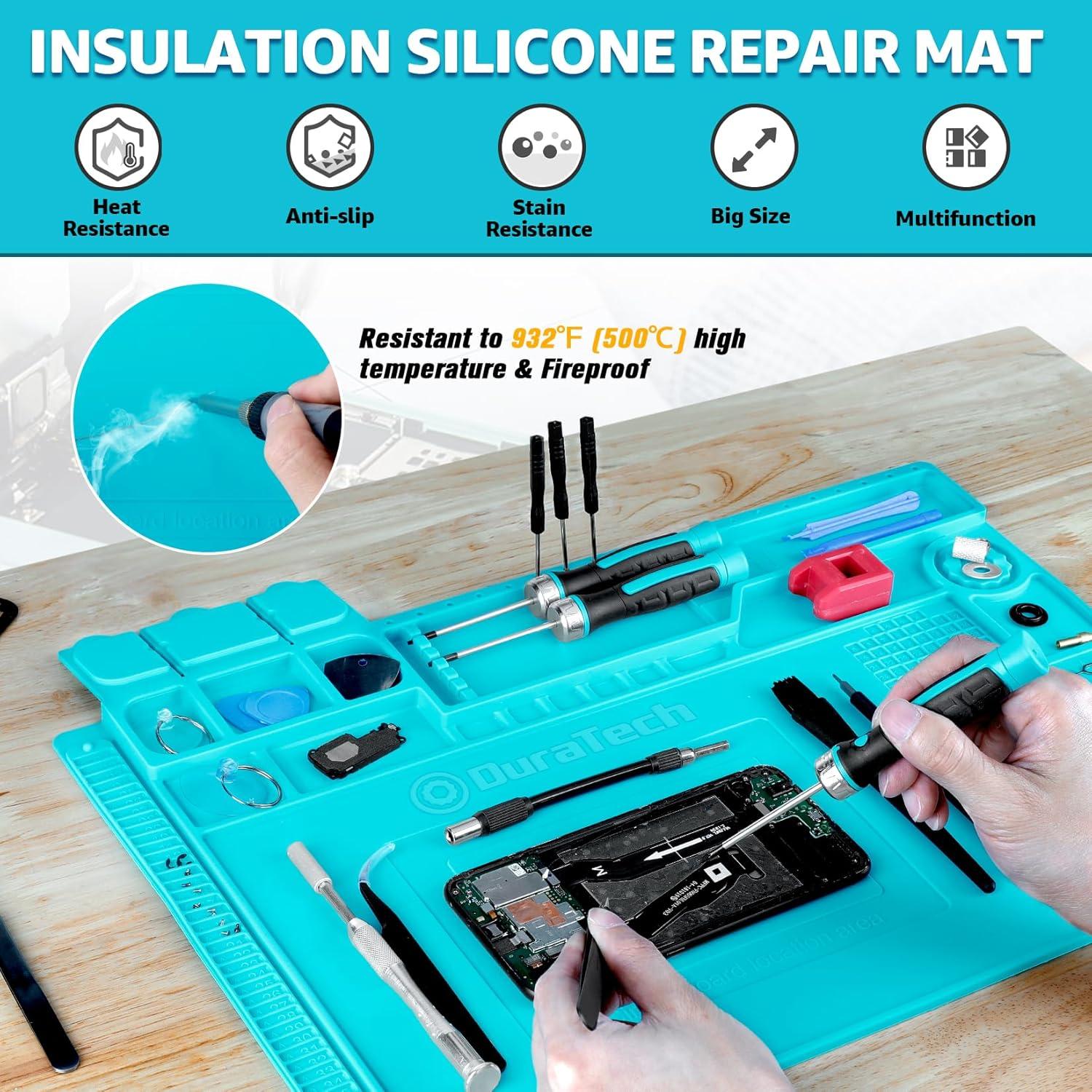 Alfombrilla de Soldadura de Silicona DURATECH 45x30cm Resistente al Calor