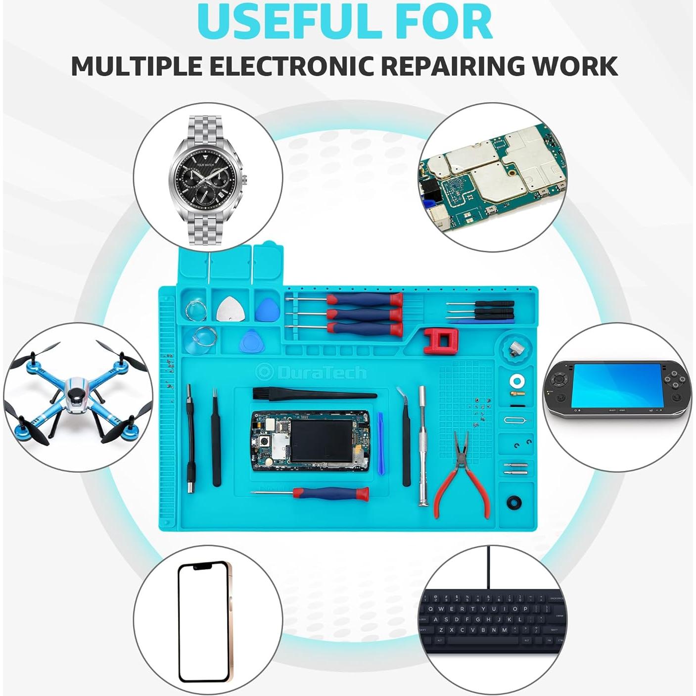 Alfombrilla de Soldadura de Silicona DURATECH 45x30cm Resistente al Calor
