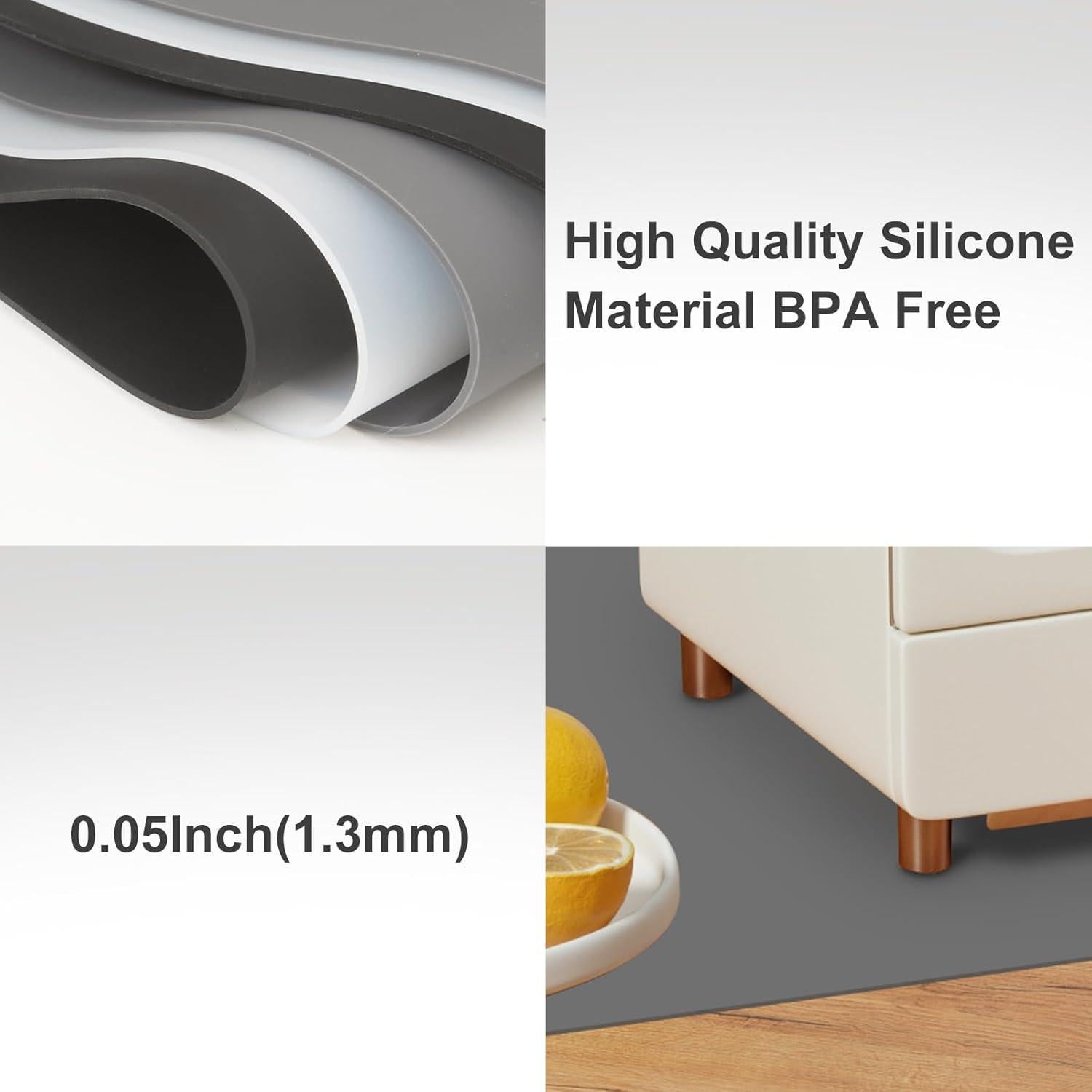 Alfombrilla de Silicona Extra Grande Treerit 120x60cm Gris