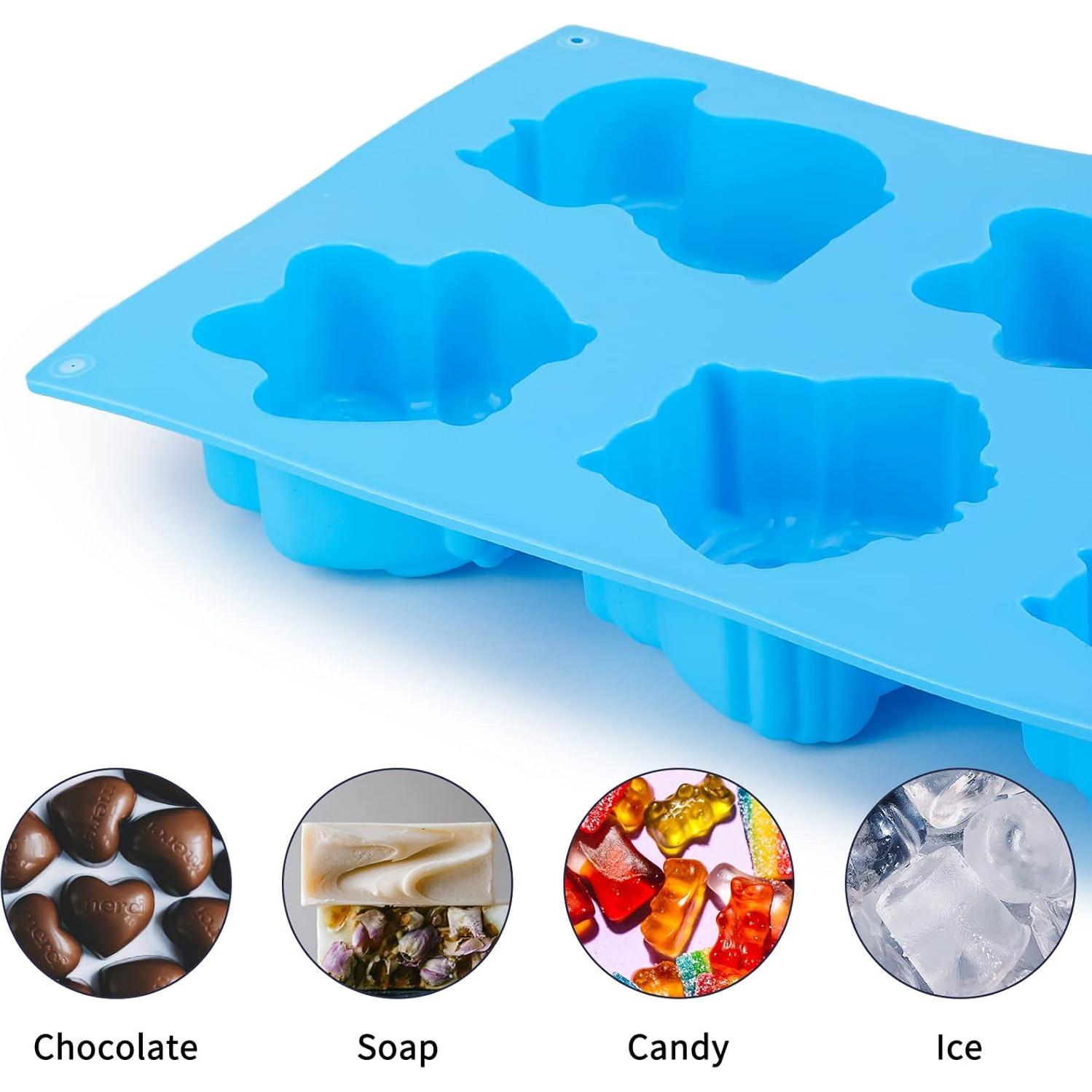 Moldes de Jabón de Silicona Beasea 2 Piezas Animales 3D