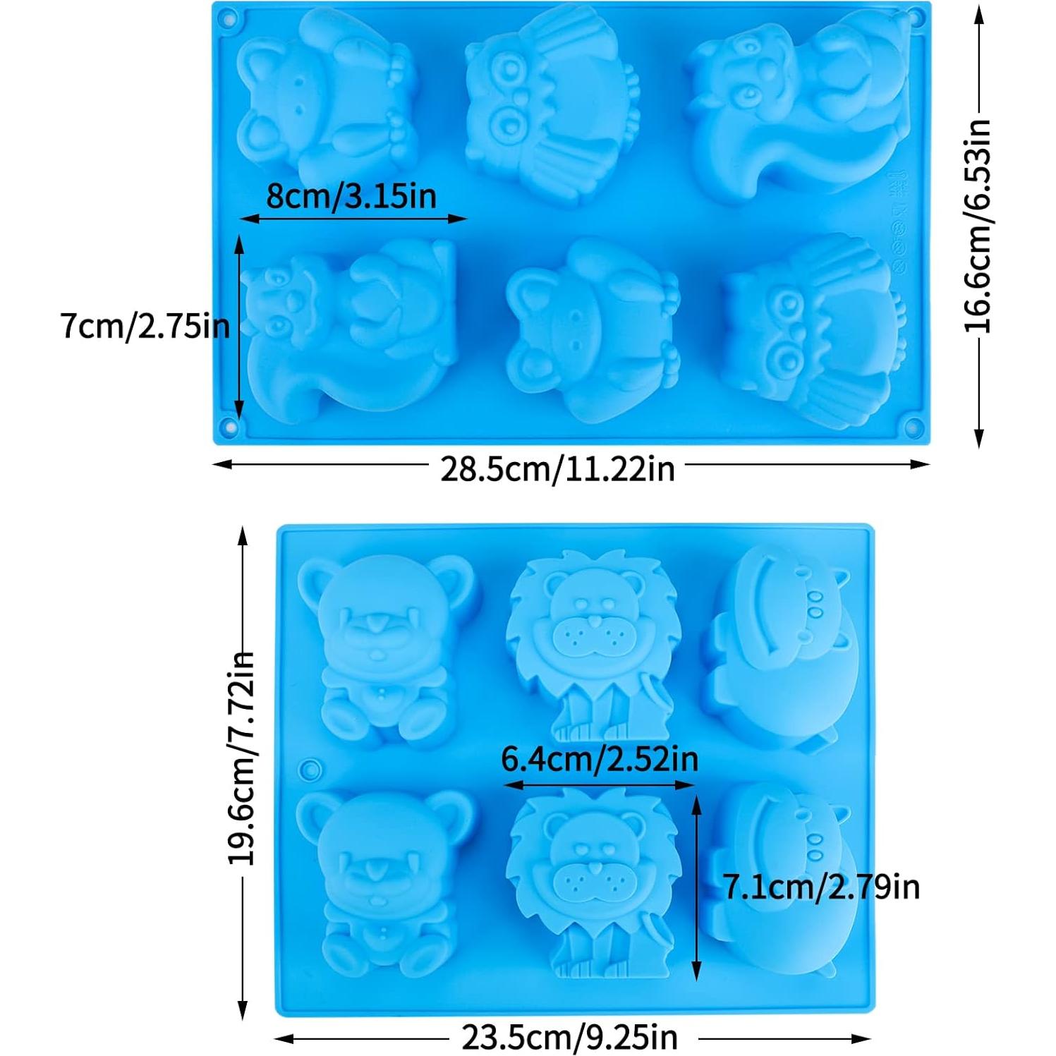 Moldes de Jabón de Silicona Beasea 2 Piezas Animales 3D
