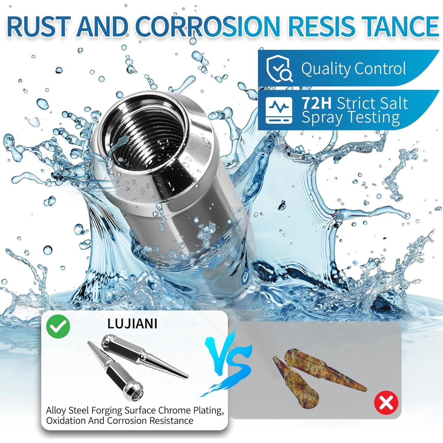 Tuercas de Rueda LUJIANI 9/16"-18 Plateadas 32 PCS