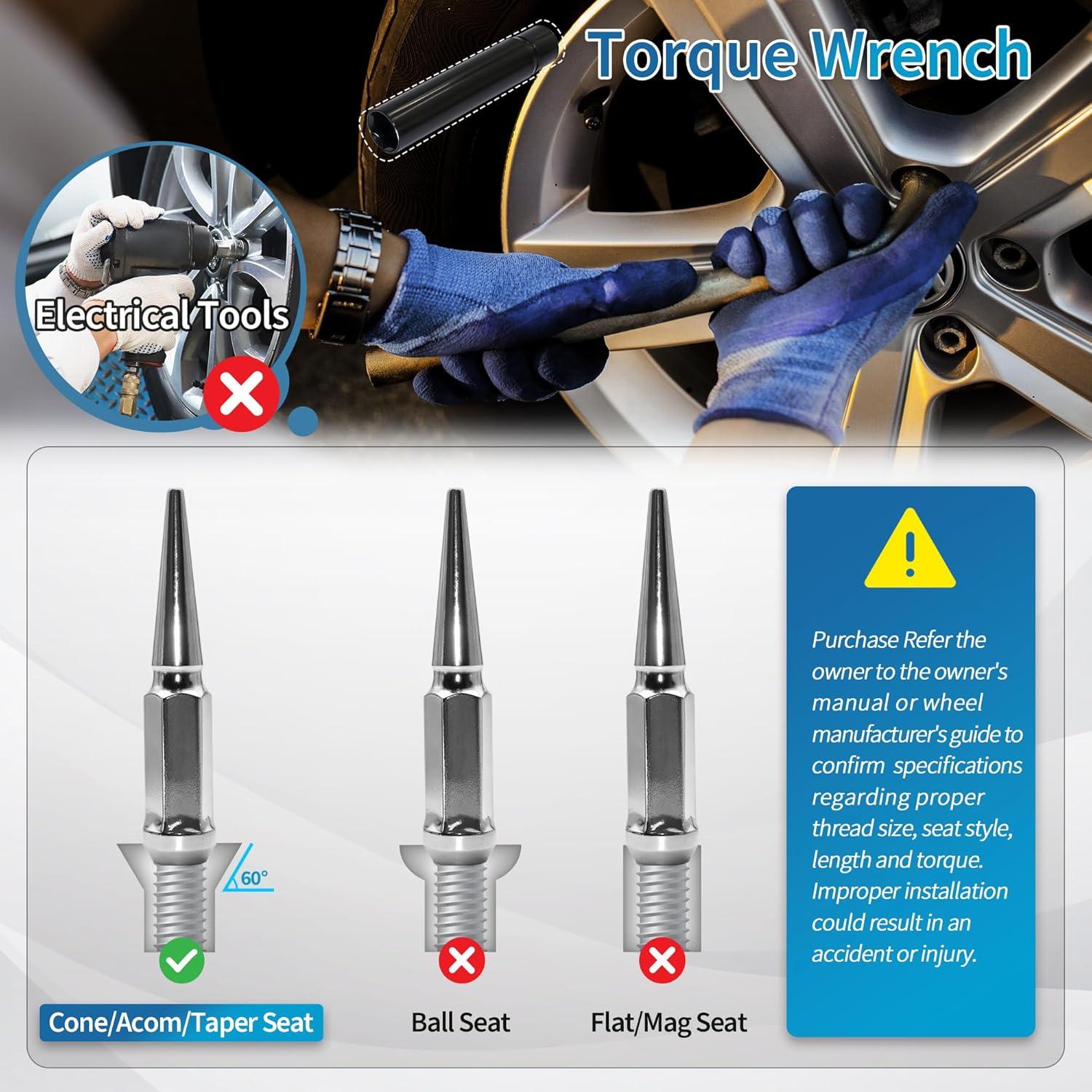 Tuercas de Rueda LUJIANI 9/16"-18 Plateadas 32 PCS