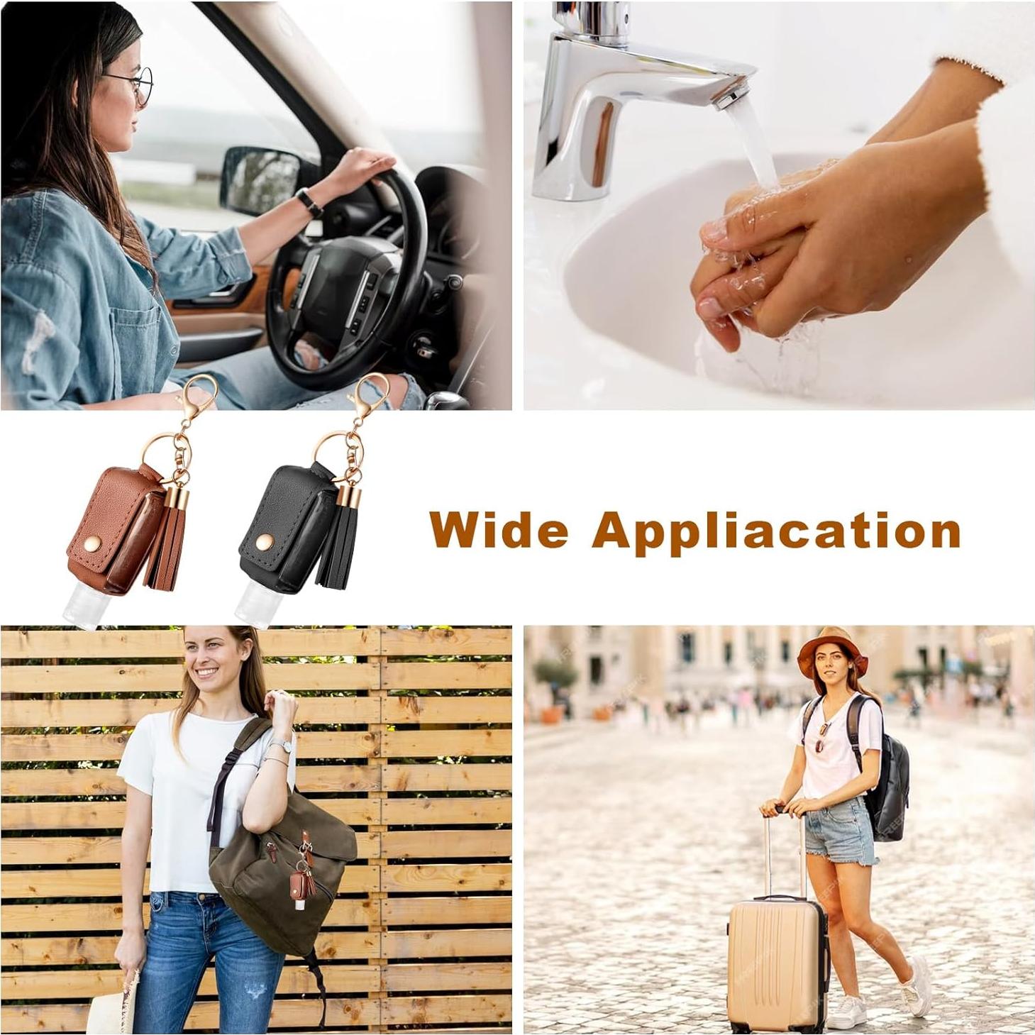 Soporte de Cuero para Desinfectante de Manos PEOVLVN 30ml