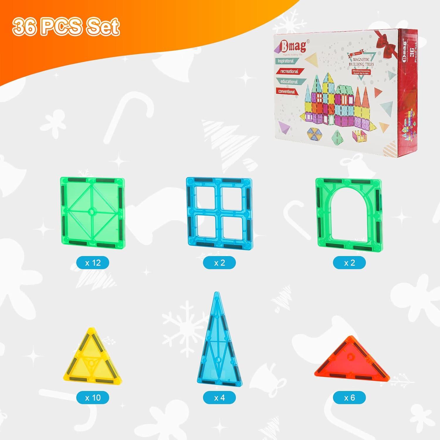 Set de Azulejos Magnéticos 3D Bmag para Niños + 36 Piezas