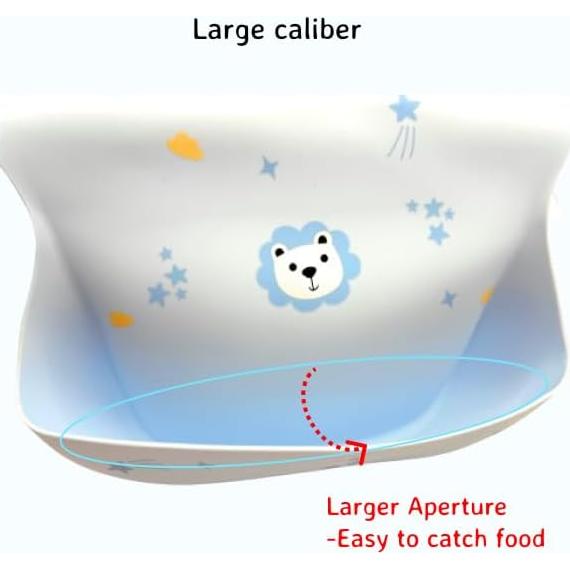 Bibs de Silicona Impermeables Ajustables para Bebés Azul