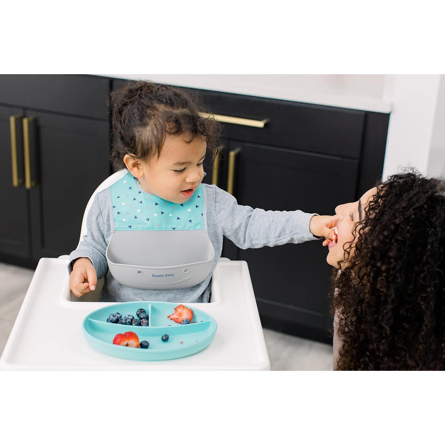 Baberos de Silicona Bazzle Baby con Recogedor - 2 Piezas