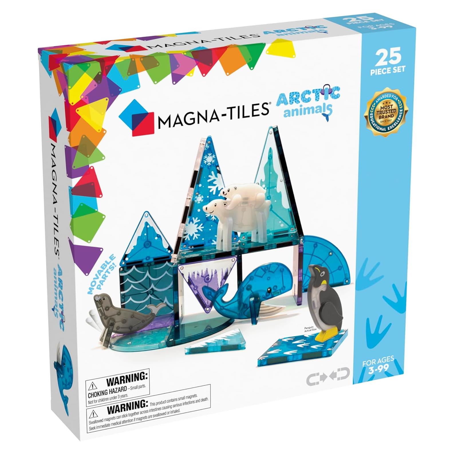 MAGNA-TILES Set de Construcción Magnético Animales Árticos 25 Piezas
