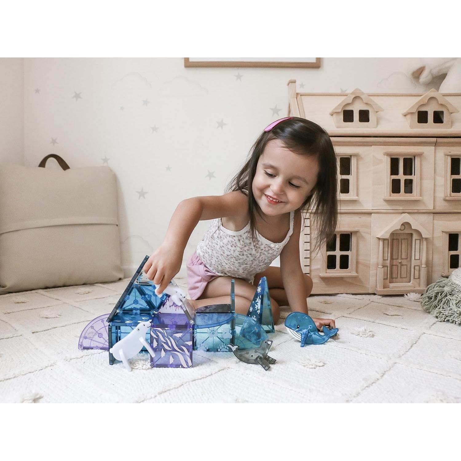 MAGNA-TILES Set de Construcción Magnético Animales Árticos 25 Piezas