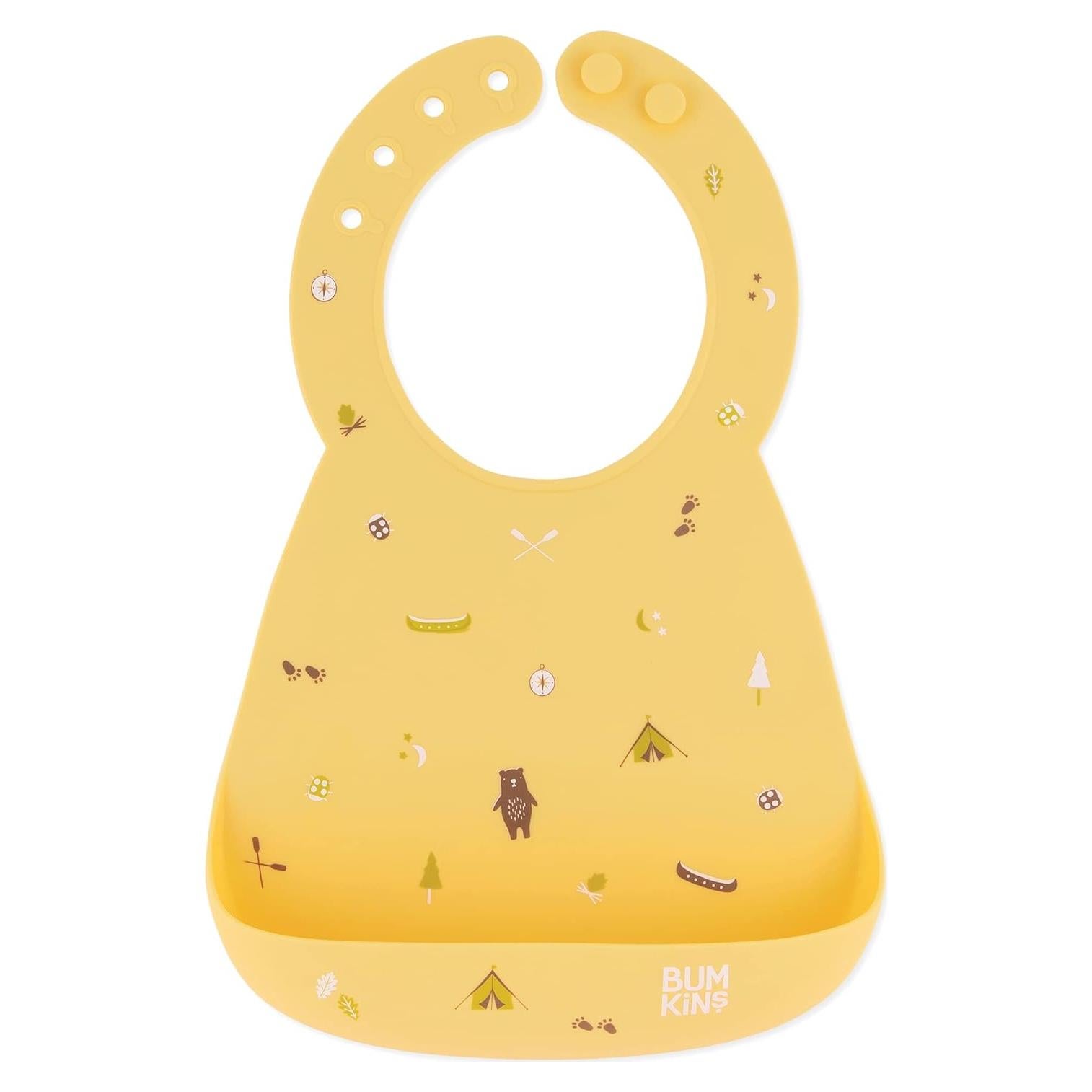 Babero de Silicona Bumkins para Bebés 6-24 Meses - Equipo de Camping