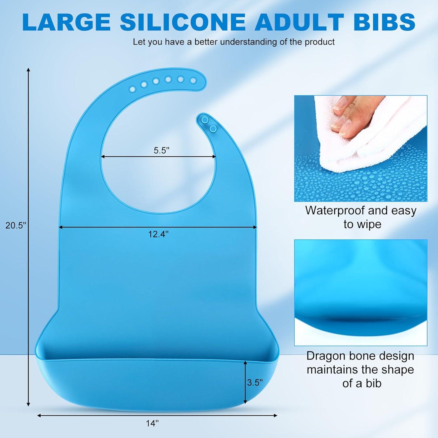 Paquete de 10 Baberos de Silicona Jeere para Adultos 52x36cm