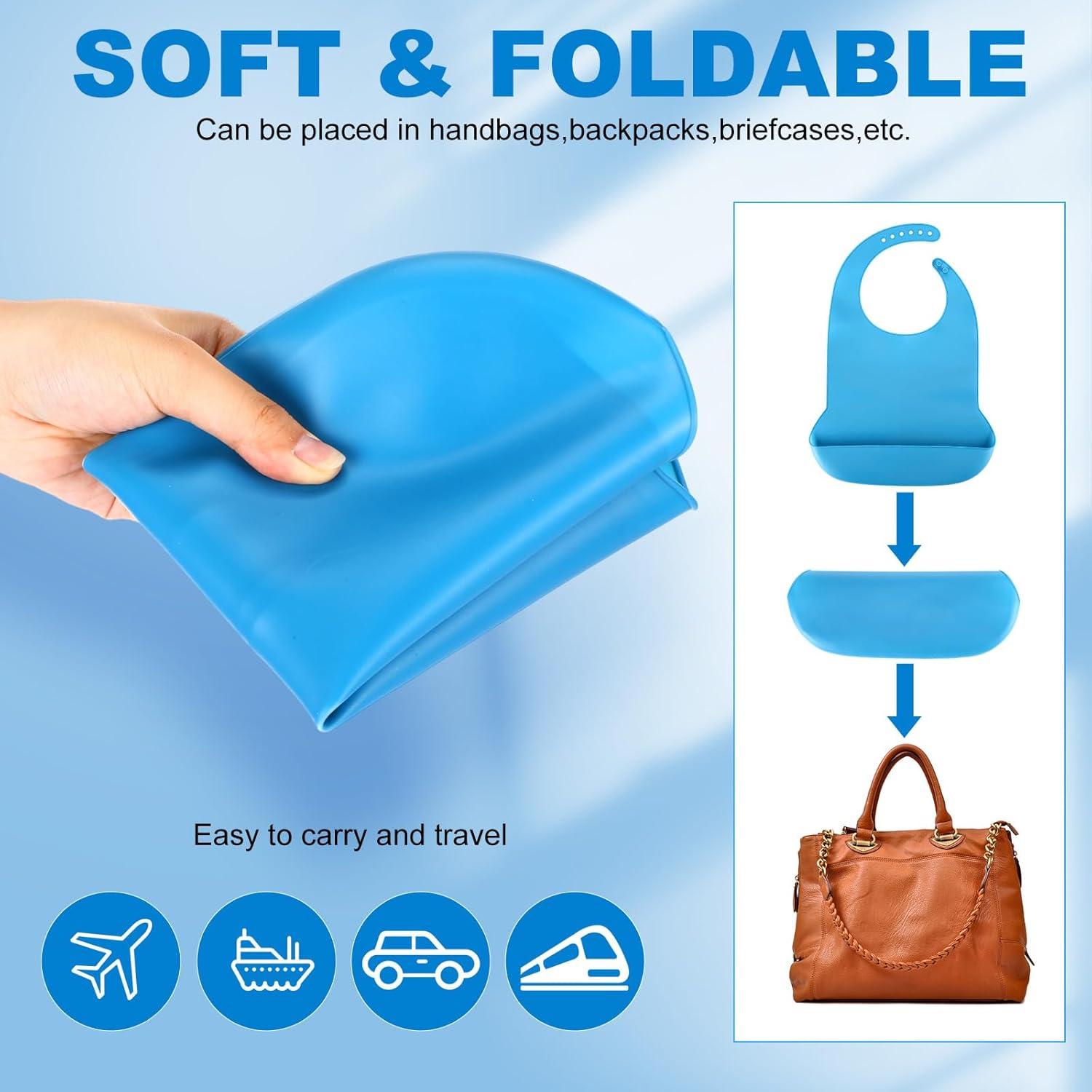 Paquete de 10 Baberos de Silicona Jeere para Adultos 52x36cm