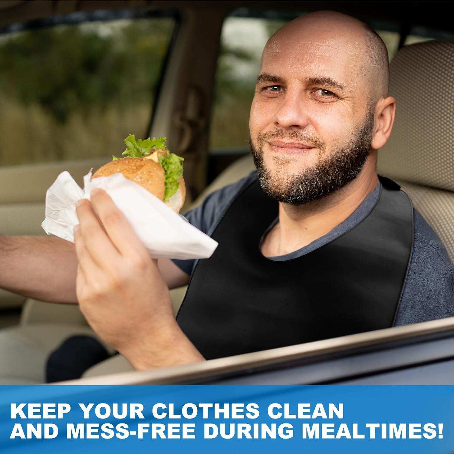 Paquete de 10 Baberos de Silicona Jeere para Adultos 52x36cm