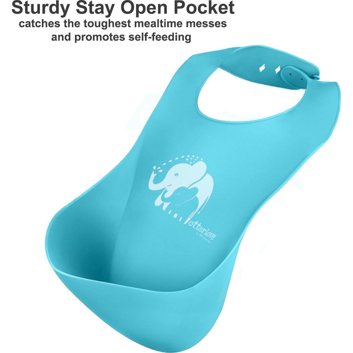 Babero de Silicona Otterlove - 2 Piezas Elefantes y Nutrias