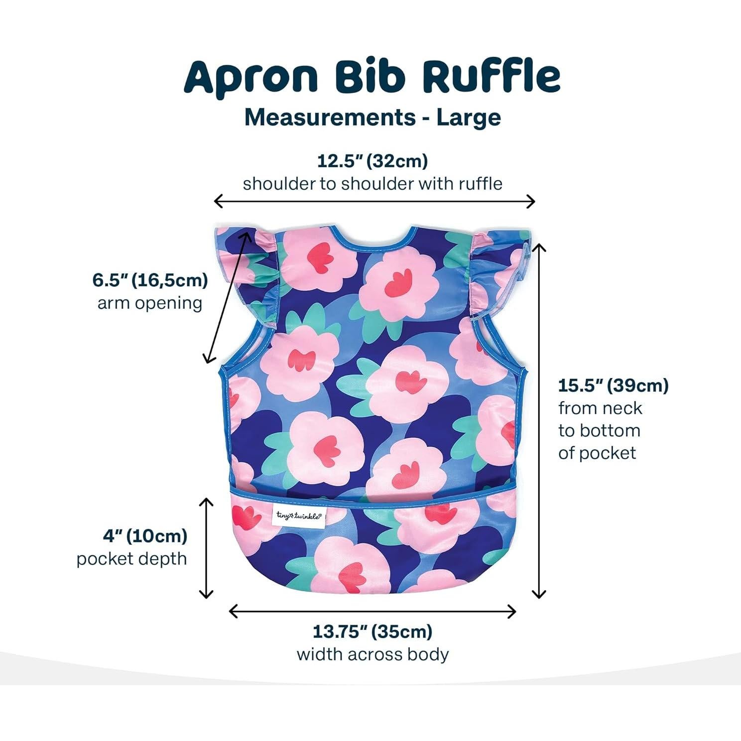 Babero Impermeable Tiny Twinkle Floral Azul 6-24 meses