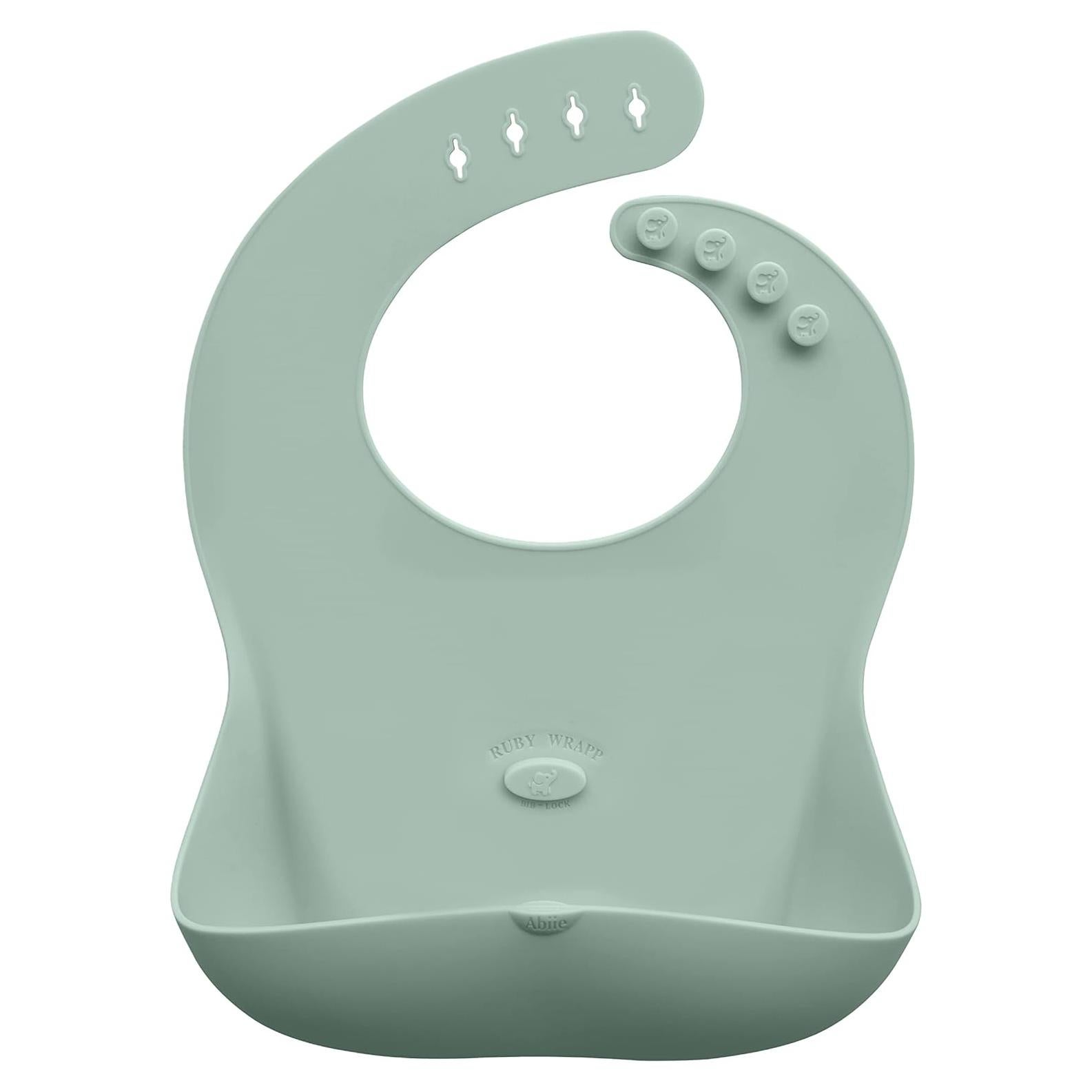 Babero de Silicona Abiie Ruby Wrapp Verde Salvia - Impermeable