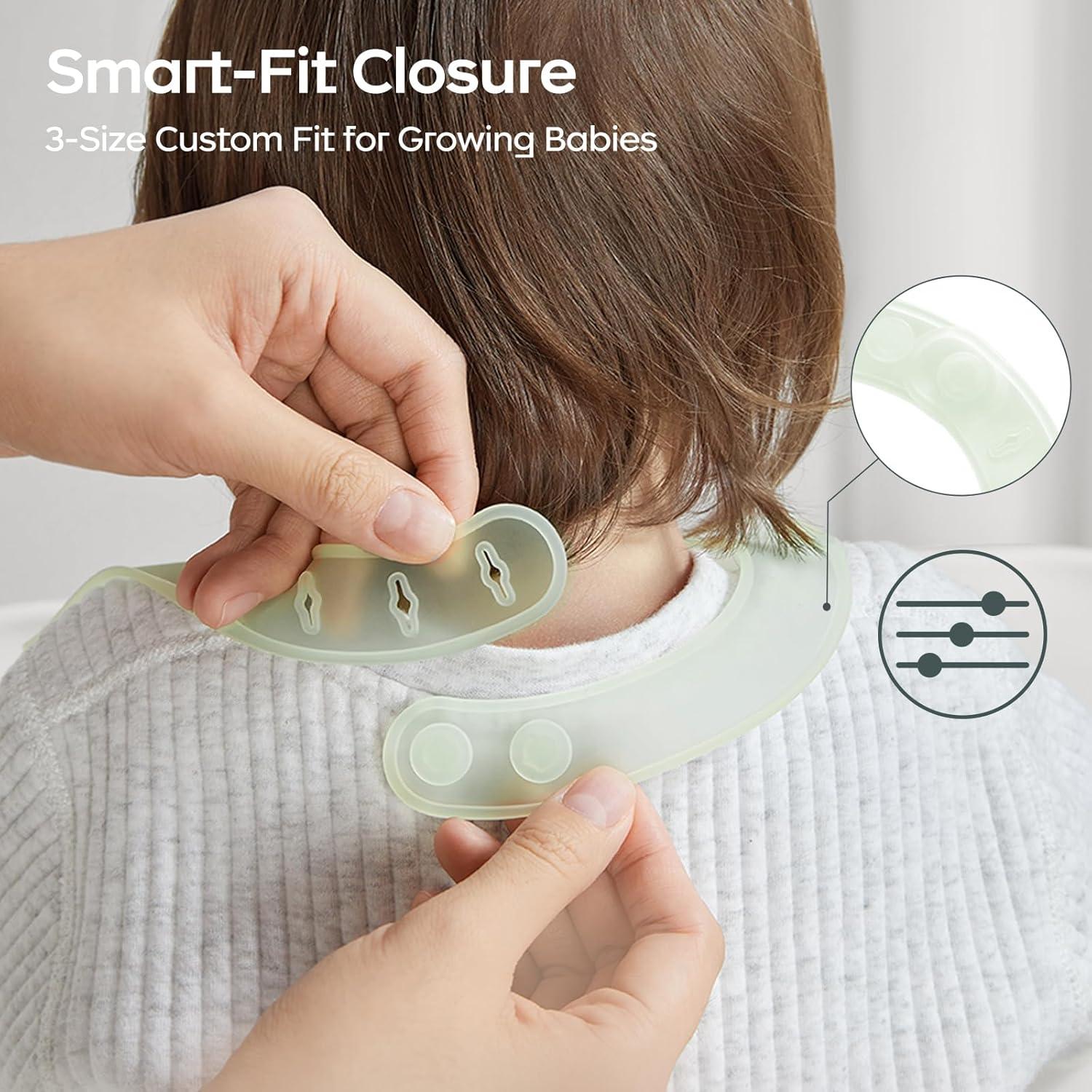 Baberos de Silicona Livianos BC Babycare con Cuello Ajustable