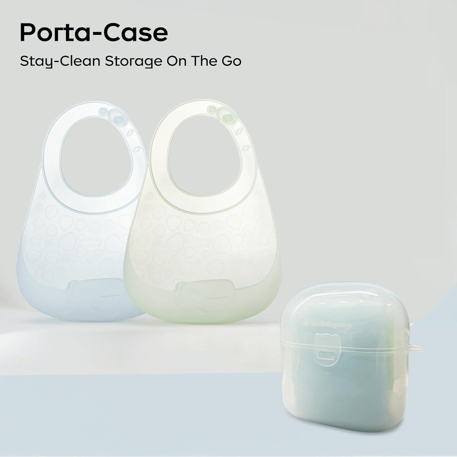 Baberos de Silicona Livianos BC Babycare con Cuello Ajustable