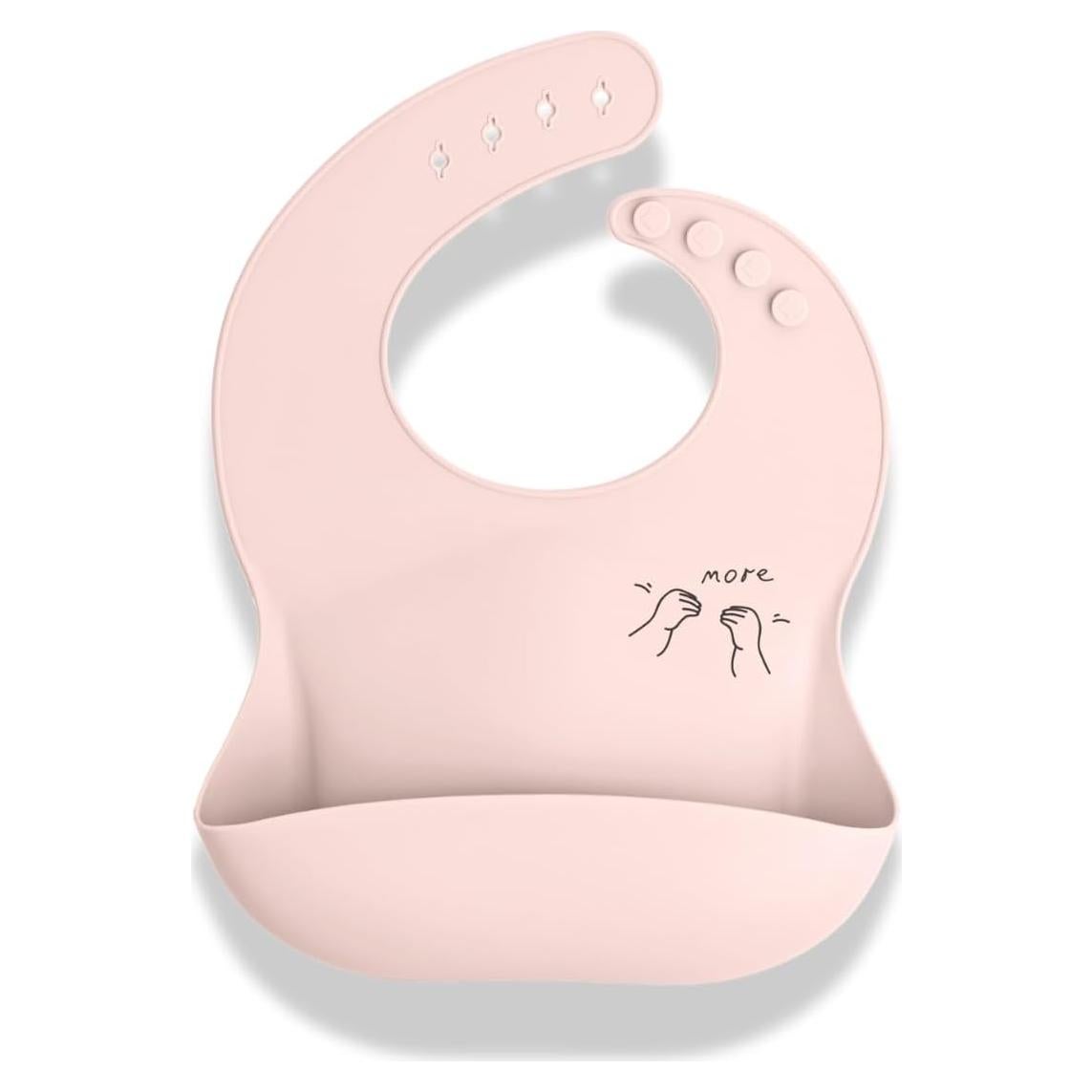 Babero de Silicona Aplainr con Lengua de Señas - Arena Rosa