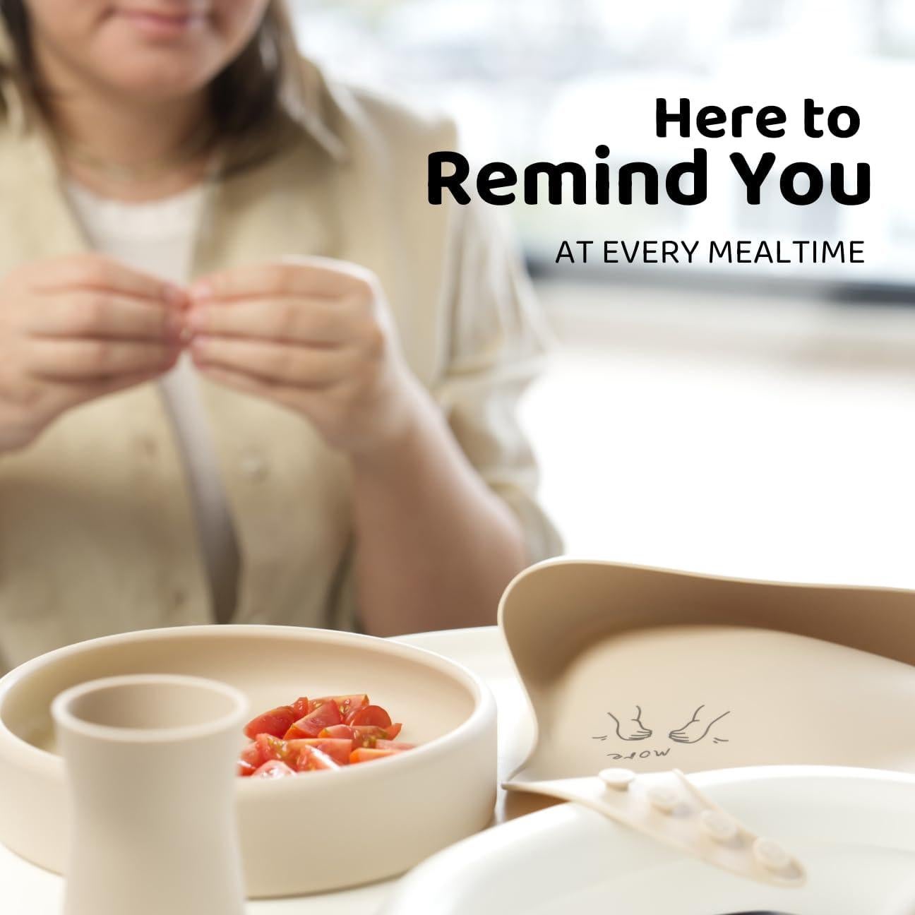 Babero de Silicona Aplainr con Lengua de Señas - Arena Rosa