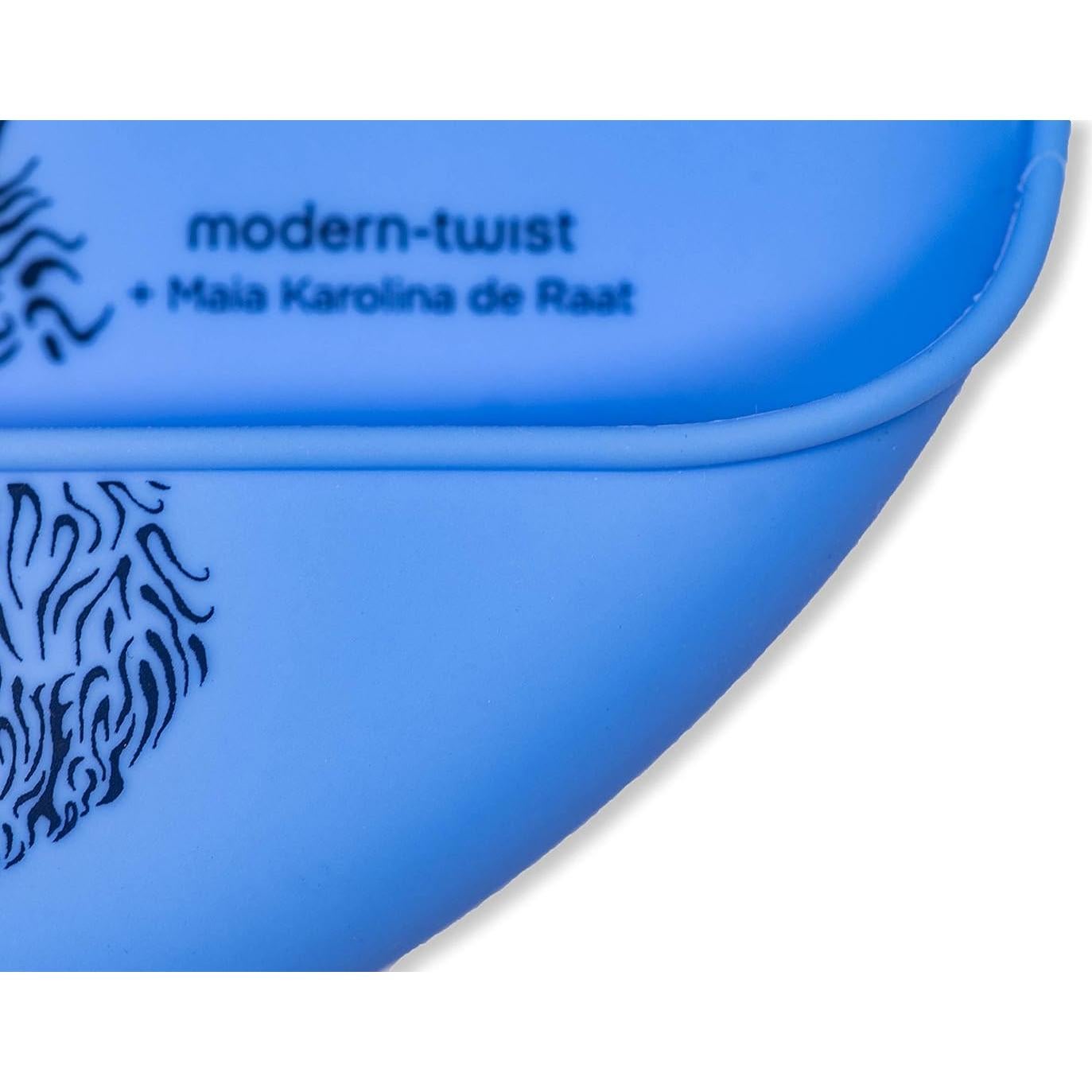 Babero Balde Modern-Twist 100% Silicona Azul Marino Ajustable