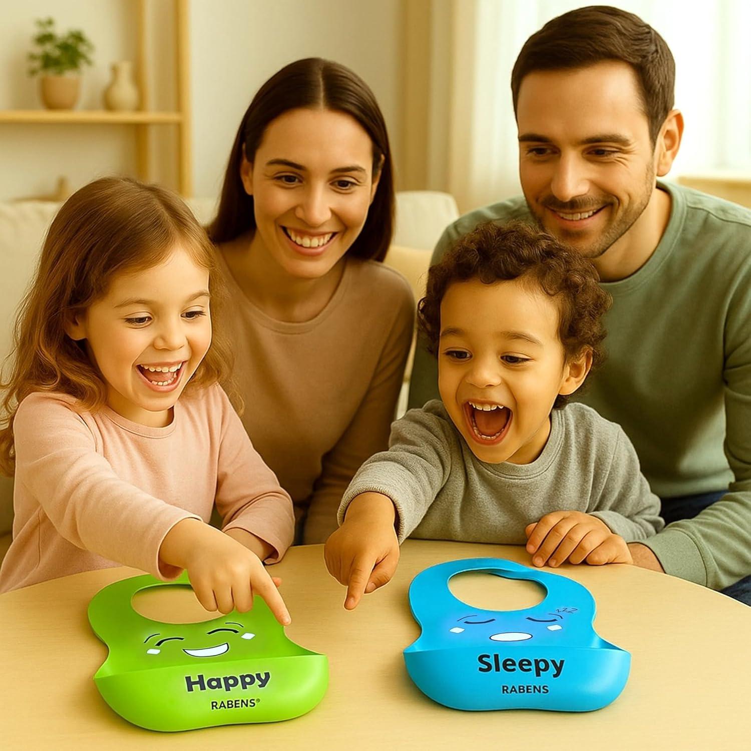 Juego de 2 Baberos de Silicona RABENS - Aprendizaje Emocional