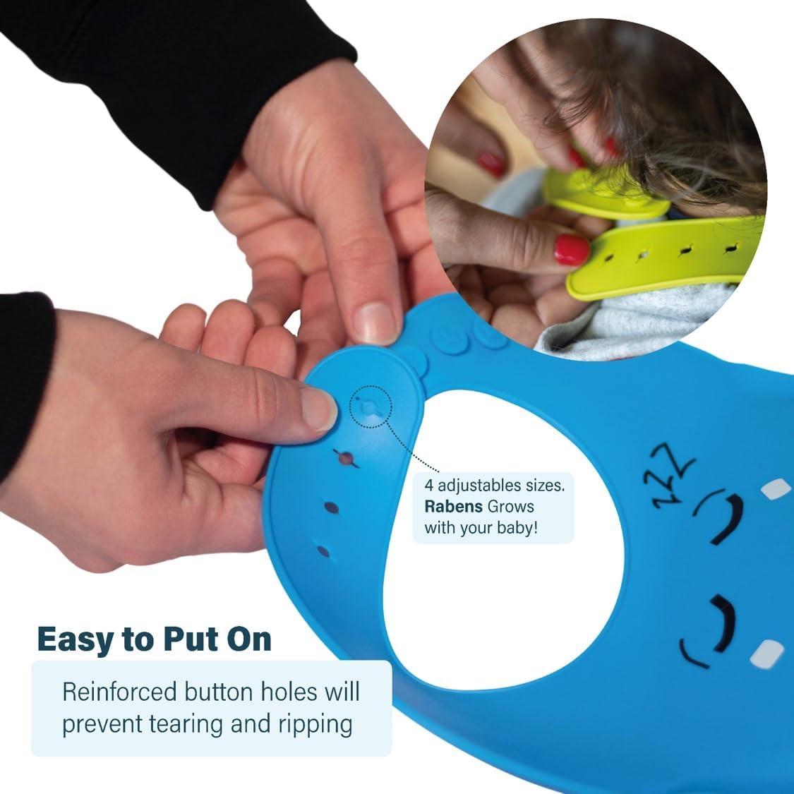 Juego de 2 Baberos de Silicona RABENS - Aprendizaje Emocional