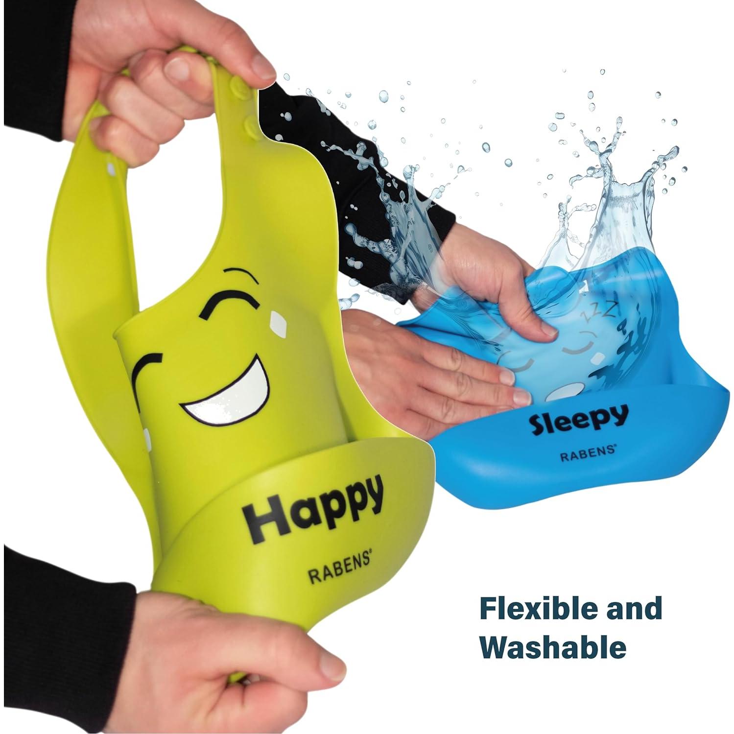 Juego de 2 Baberos de Silicona RABENS - Aprendizaje Emocional