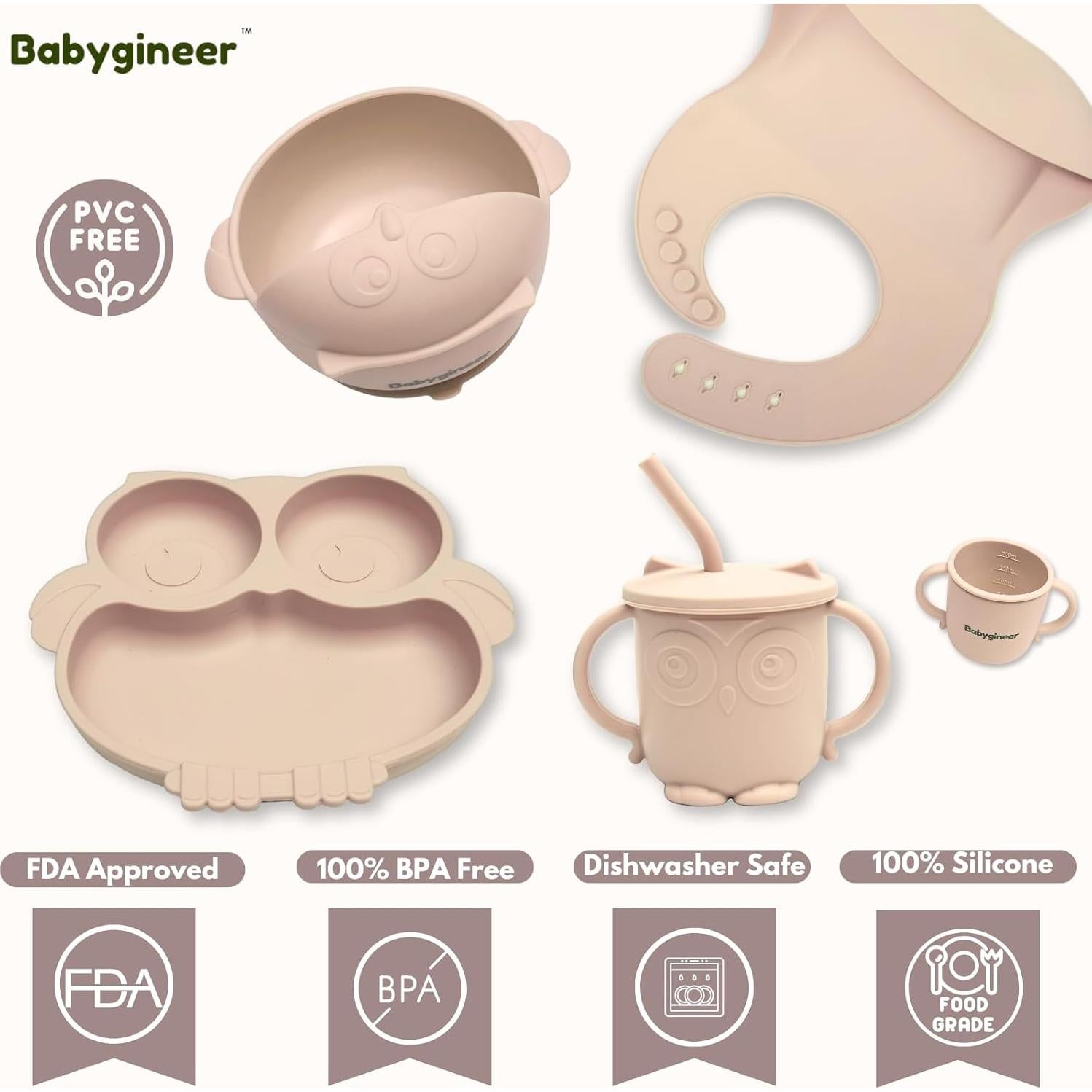 Juego de Alimentación para Bebés Babygineer - Silicona Ecológica