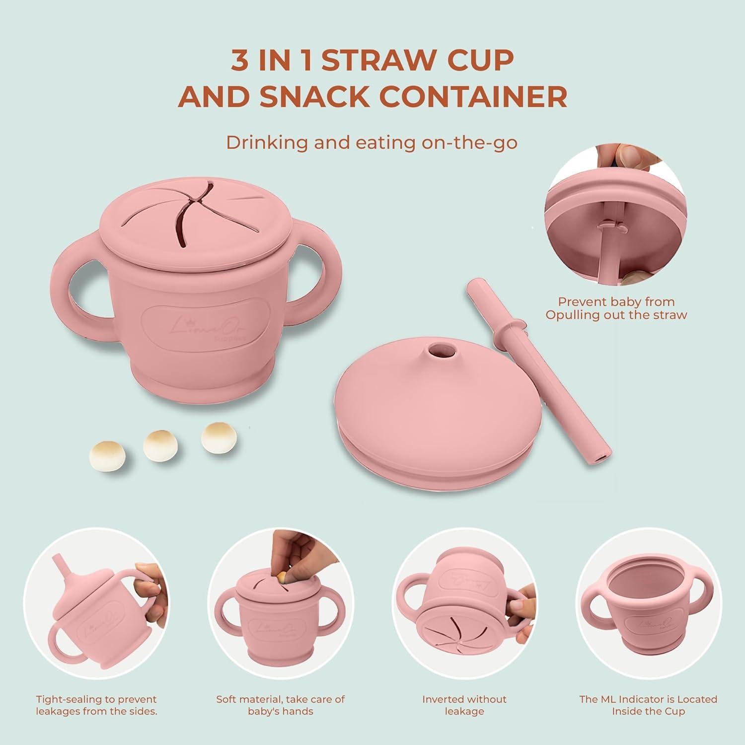 Set de Alimentación de Silicona 10 Piezas LimeOr Rosa