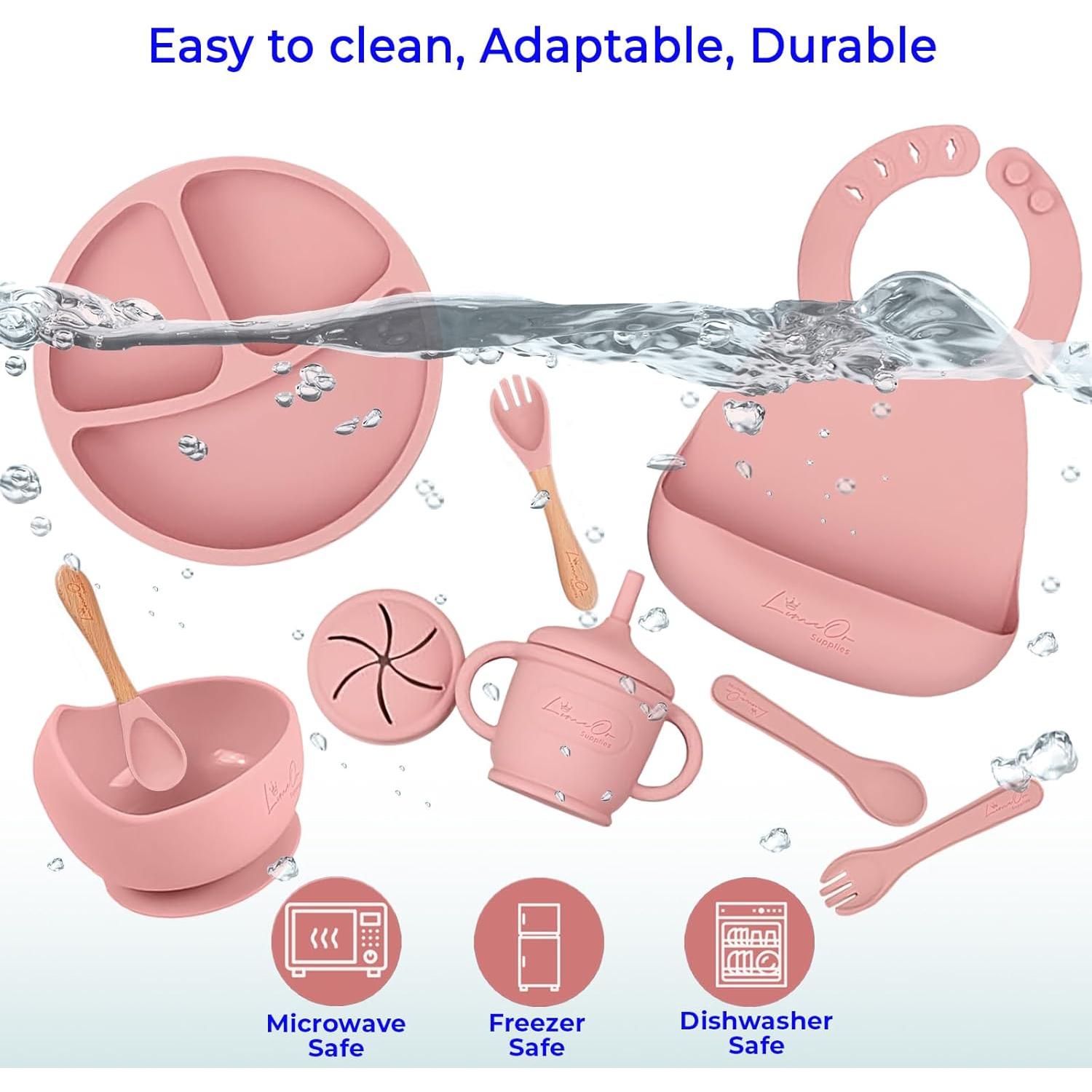 Set de Alimentación de Silicona 10 Piezas LimeOr Rosa
