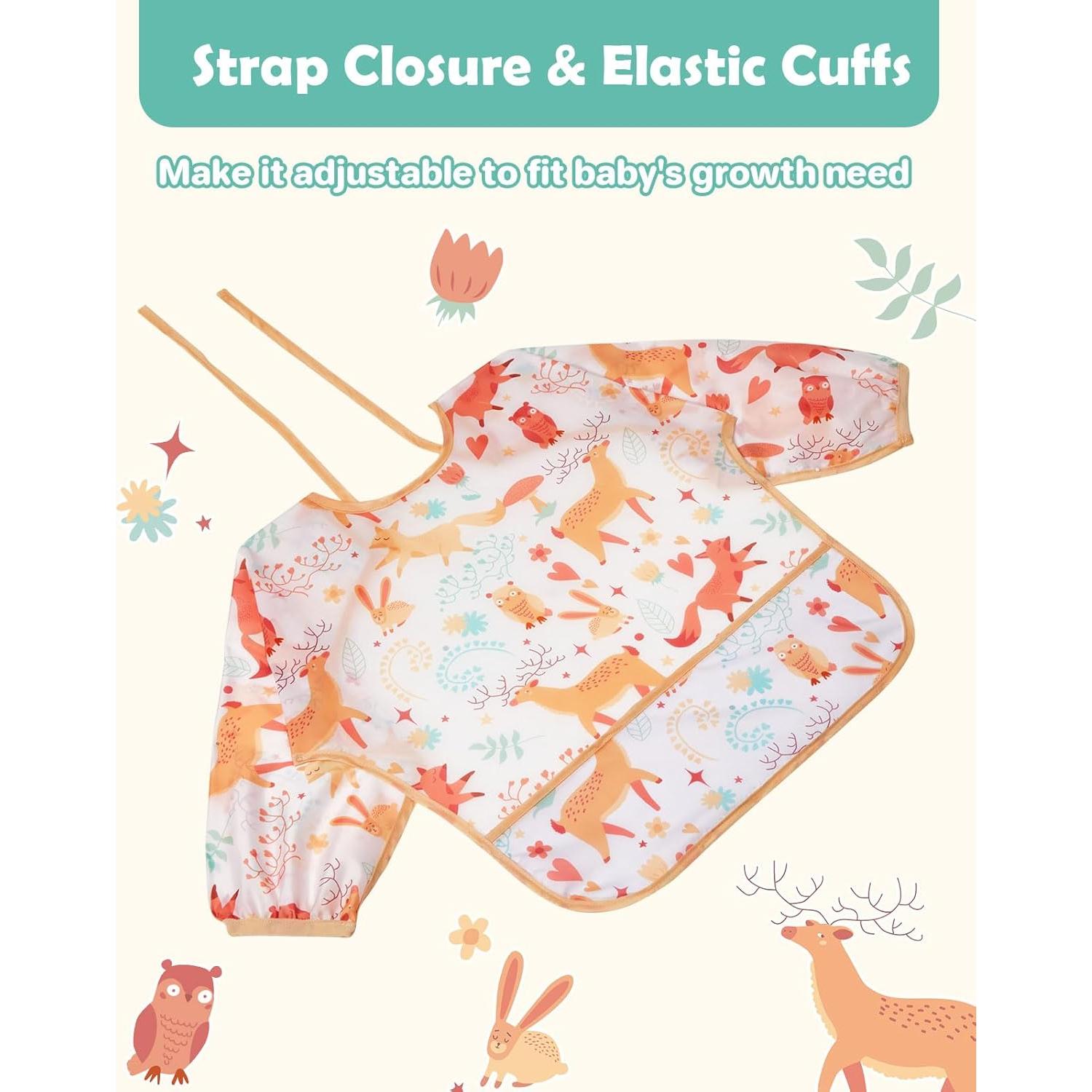 Baberos de Manga Larga Lictin - Paquete de 5 Impermeables