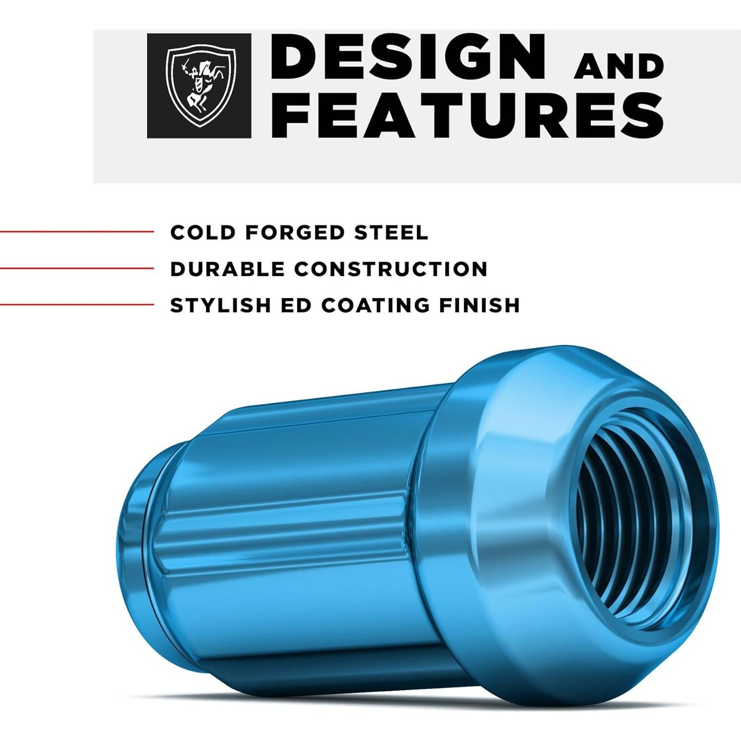 Tuercas de Rueda Caballero Blanco 3804BLT-20AM 6 Espinas Azul