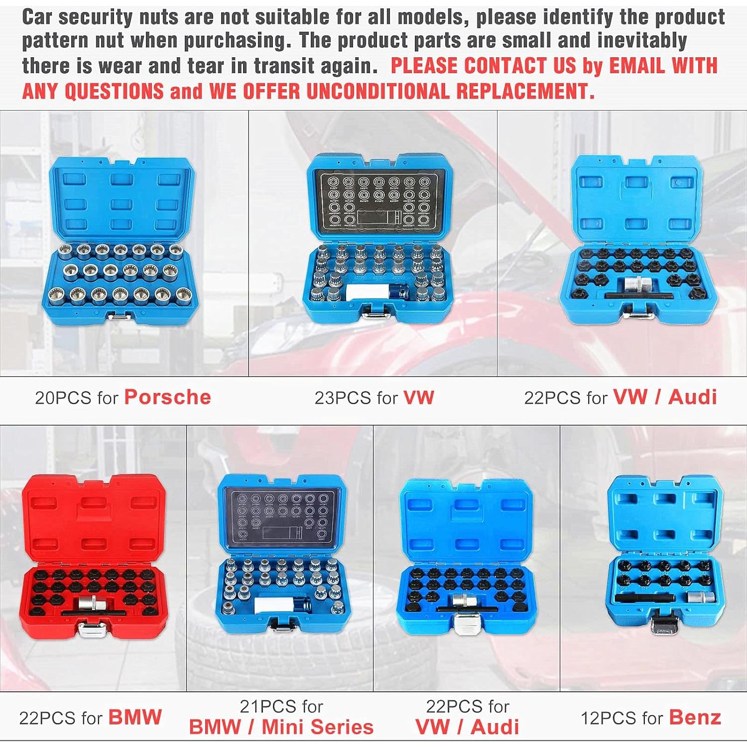 Kit de Eliminación de Tuercas de Seguridad BELEY 23 Piezas VW